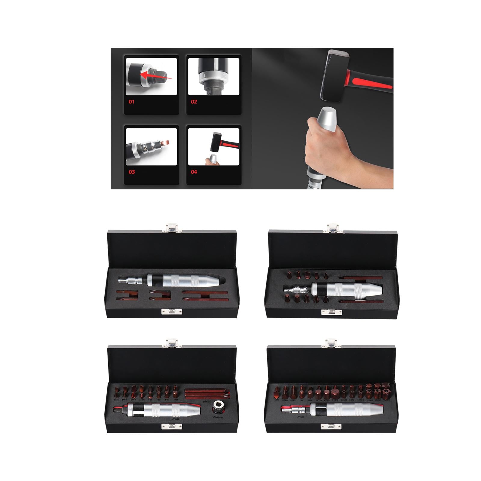 1/2 Manual Hand Impact Driver Set Extractor Durable Hand Impact Driver Tool 8pcs Set"
