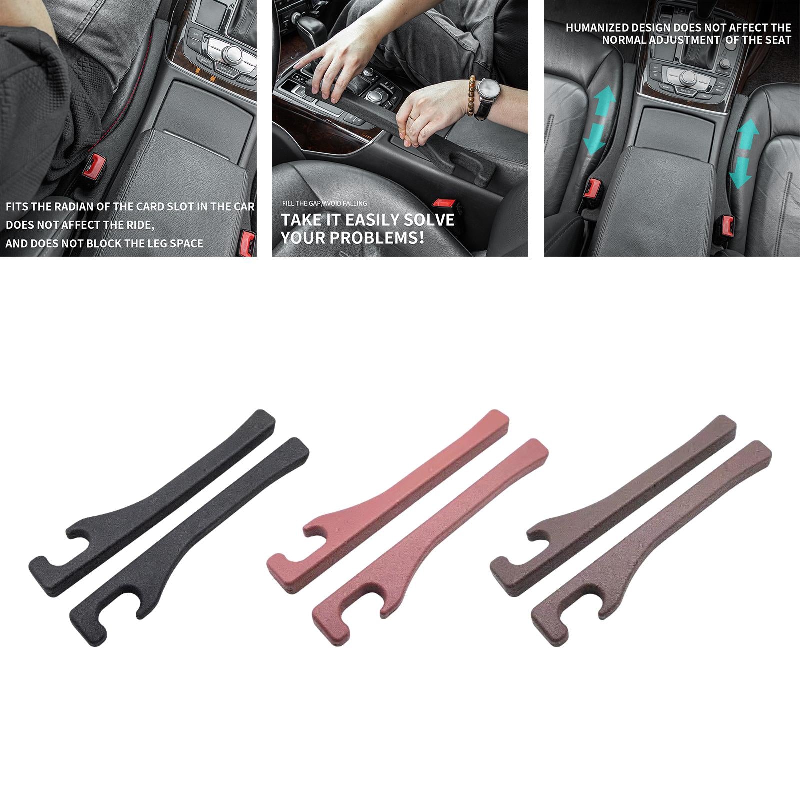 2 Pieces Car Seat Gap Filler Easy Installation for Cars Automobiles SUV Black
