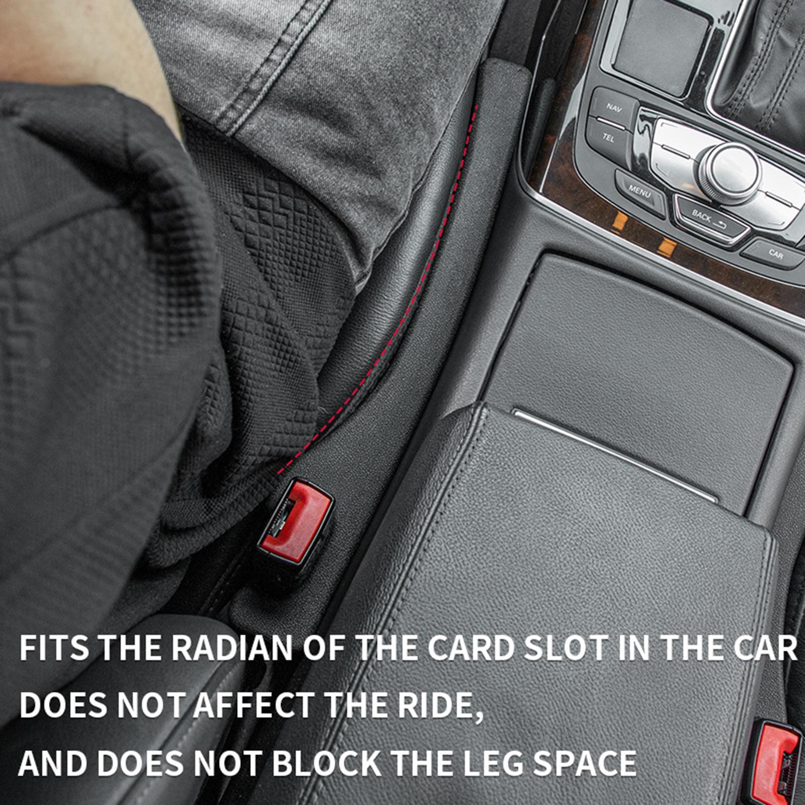 2 Pieces Car Seat Gap Filler Easy Installation for Cars Automobiles SUV Black