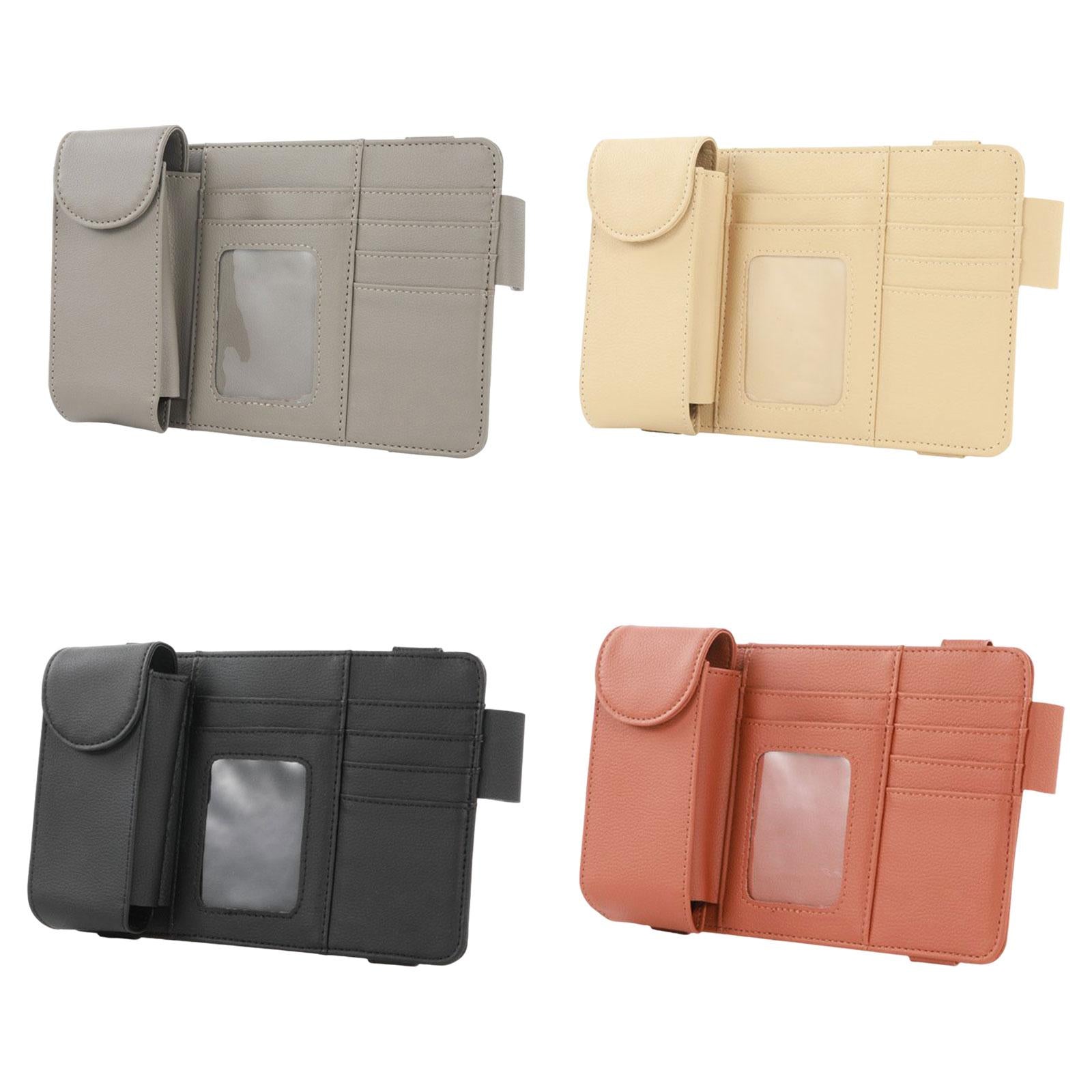 Car Sun Visor Storage Organizer Durable Premium Vehicle Interior Accessories Gray
