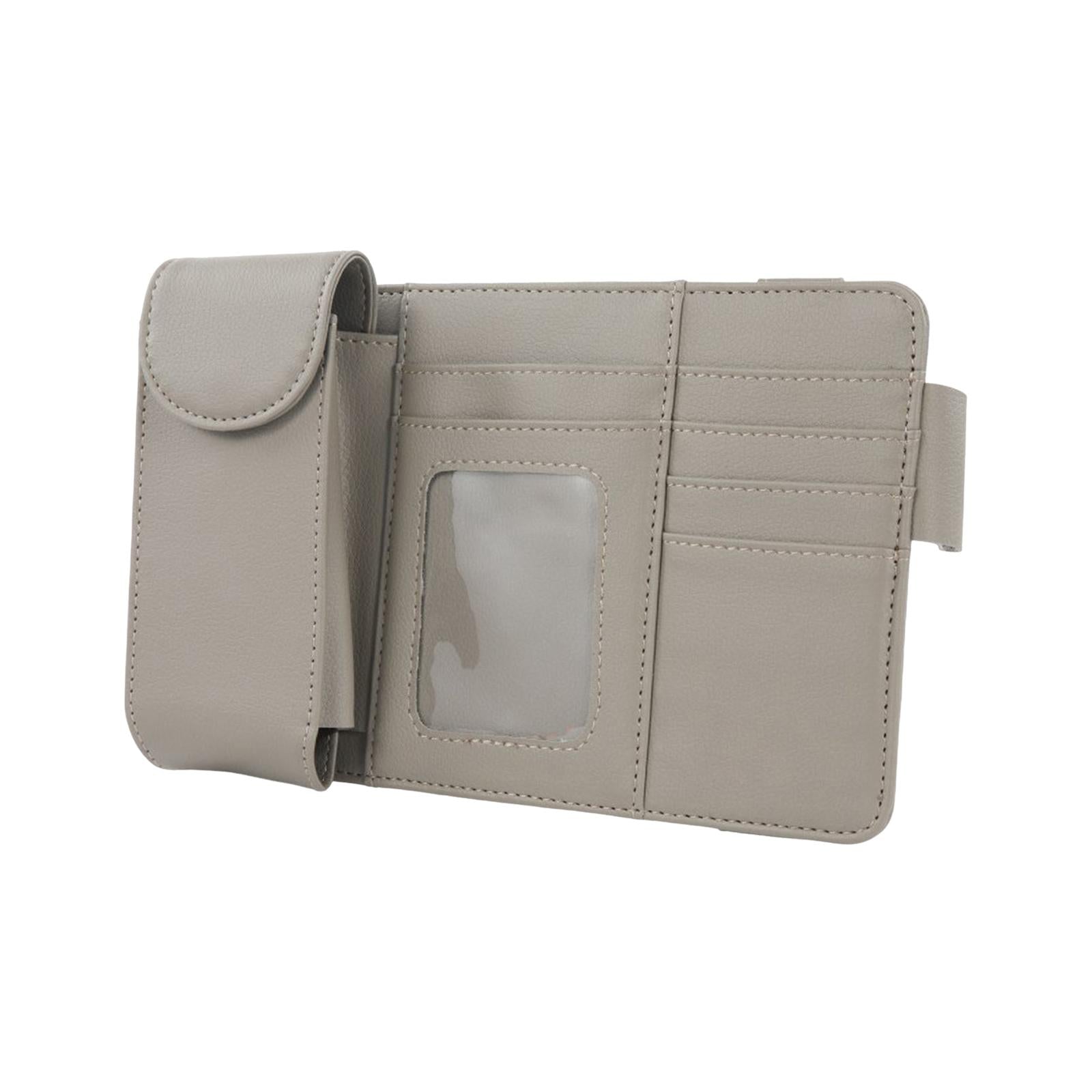 Car Sun Visor Storage Organizer Durable Premium Vehicle Interior Accessories Gray