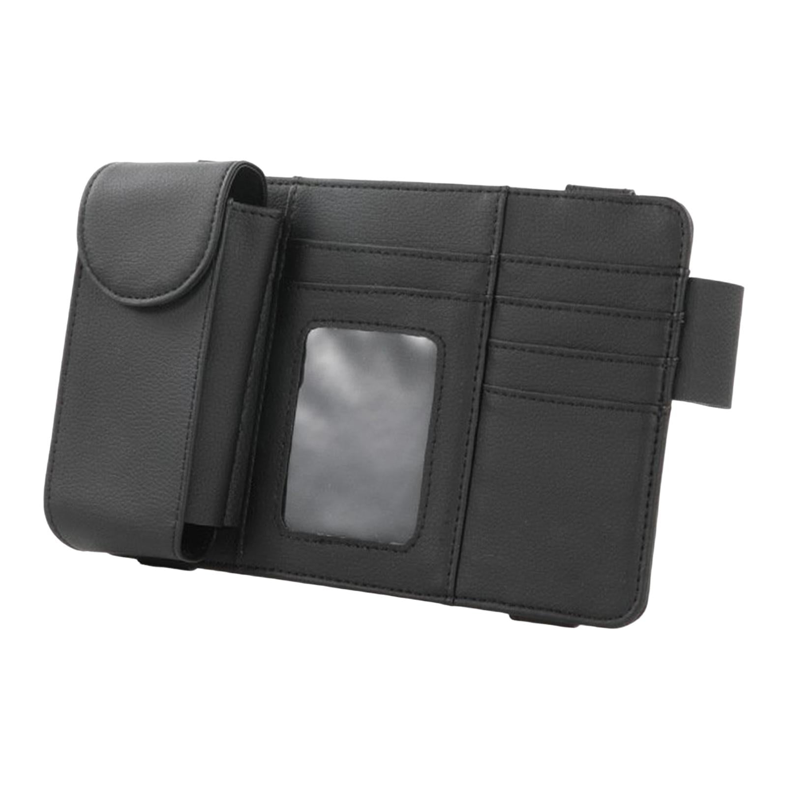 Car Sun Visor Storage Organizer Durable Premium Vehicle Interior Accessories Black