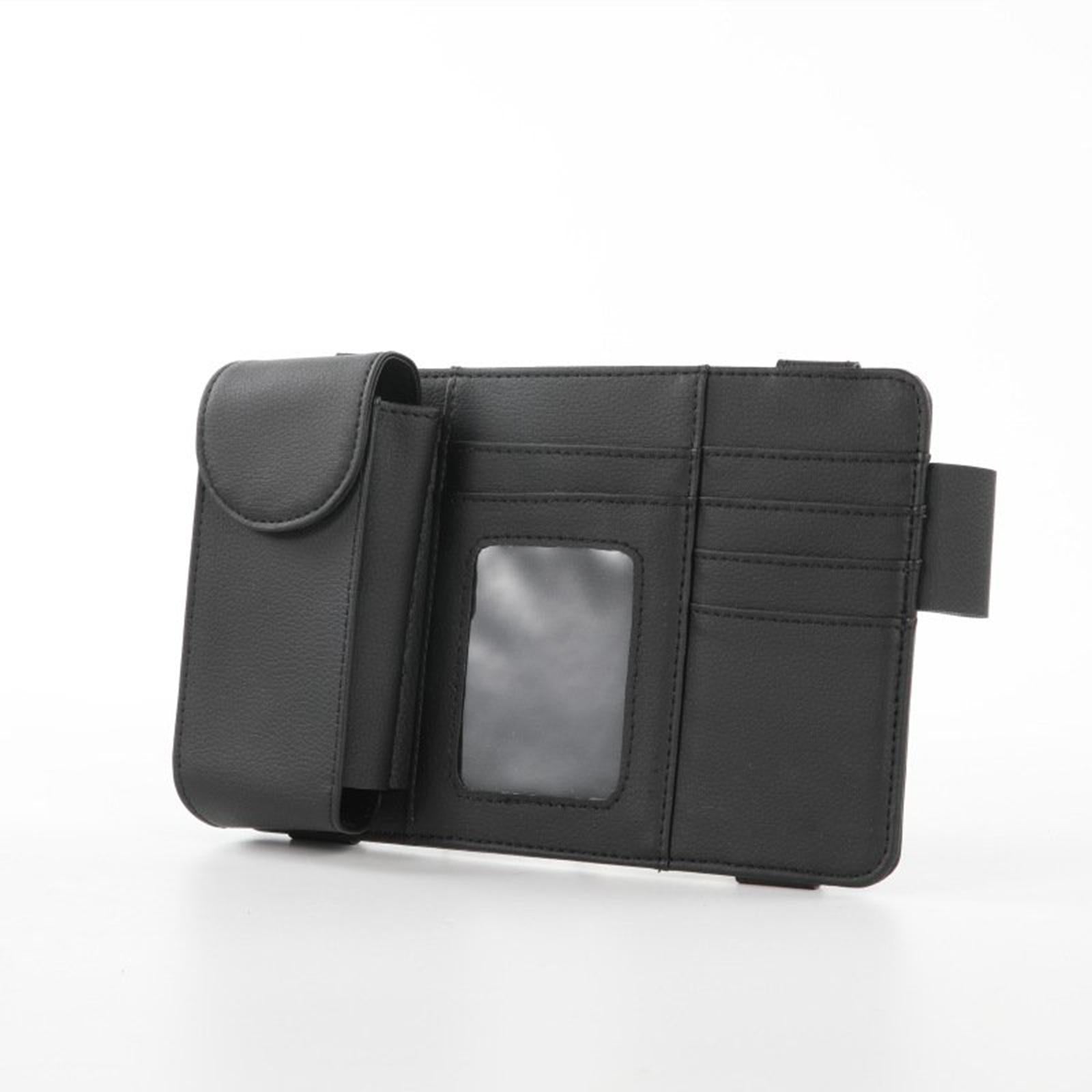 Car Sun Visor Storage Organizer Durable Premium Vehicle Interior Accessories Black