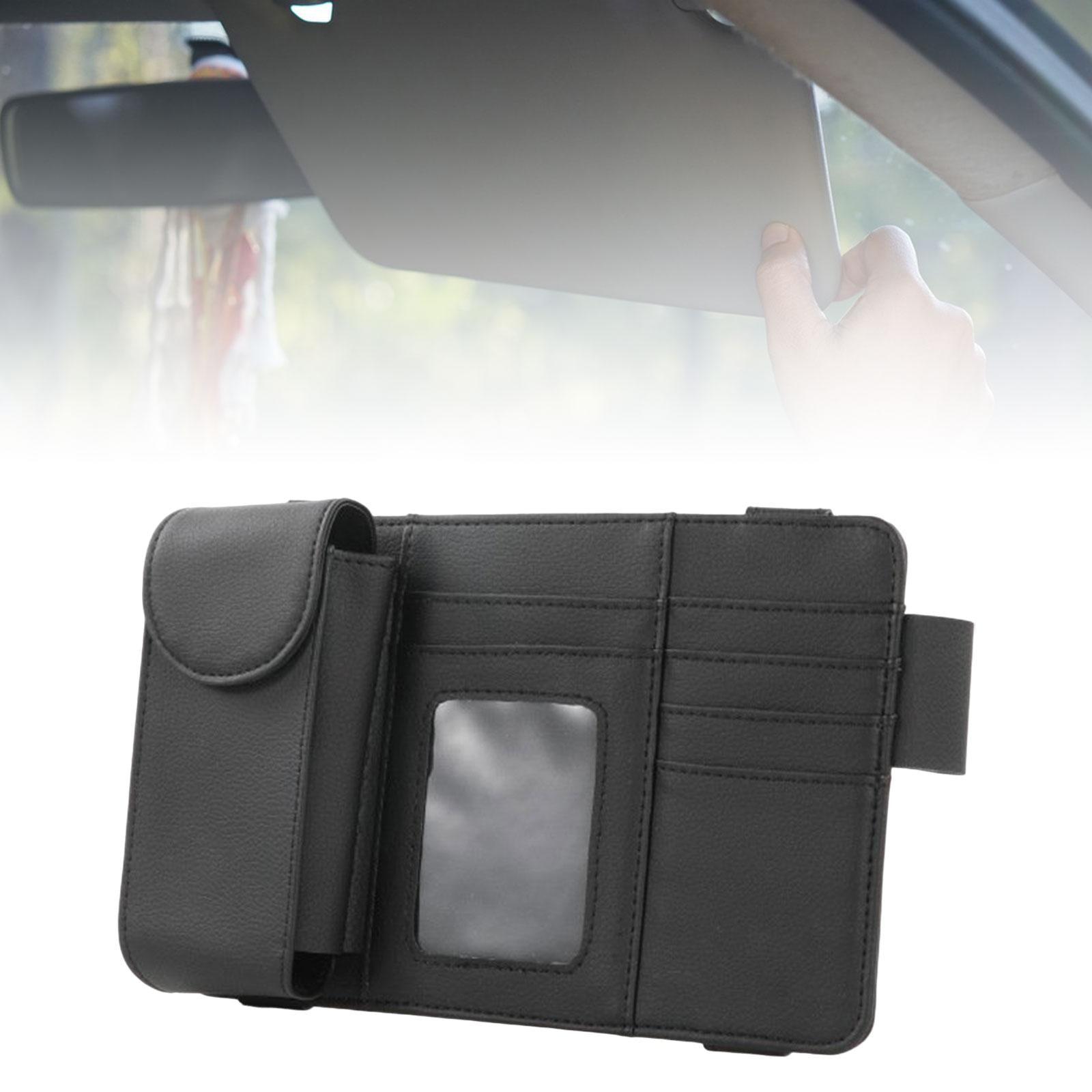 Car Sun Visor Storage Organizer Durable Premium Vehicle Interior Accessories Black
