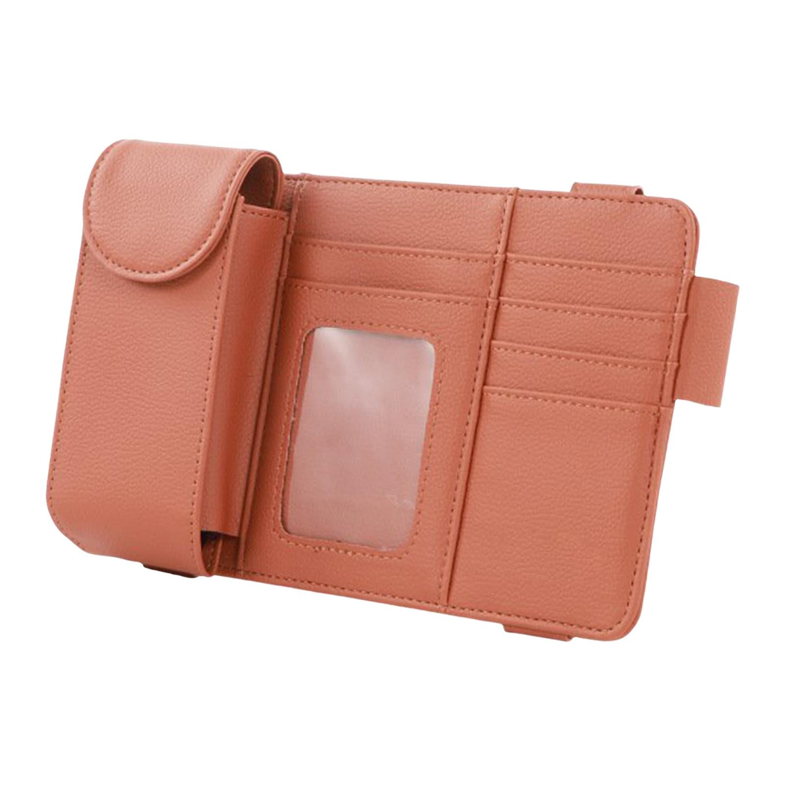 Car Sun Visor Storage Organizer Durable Premium Vehicle Interior Accessories Brown
