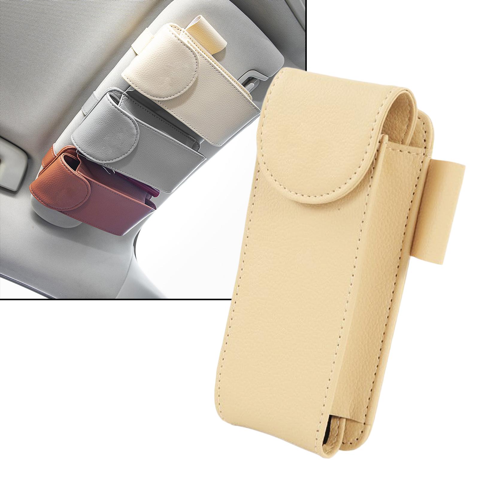Sunglasses Holders for Car Sun Visor Universal for Automobile Truck SUV Beige