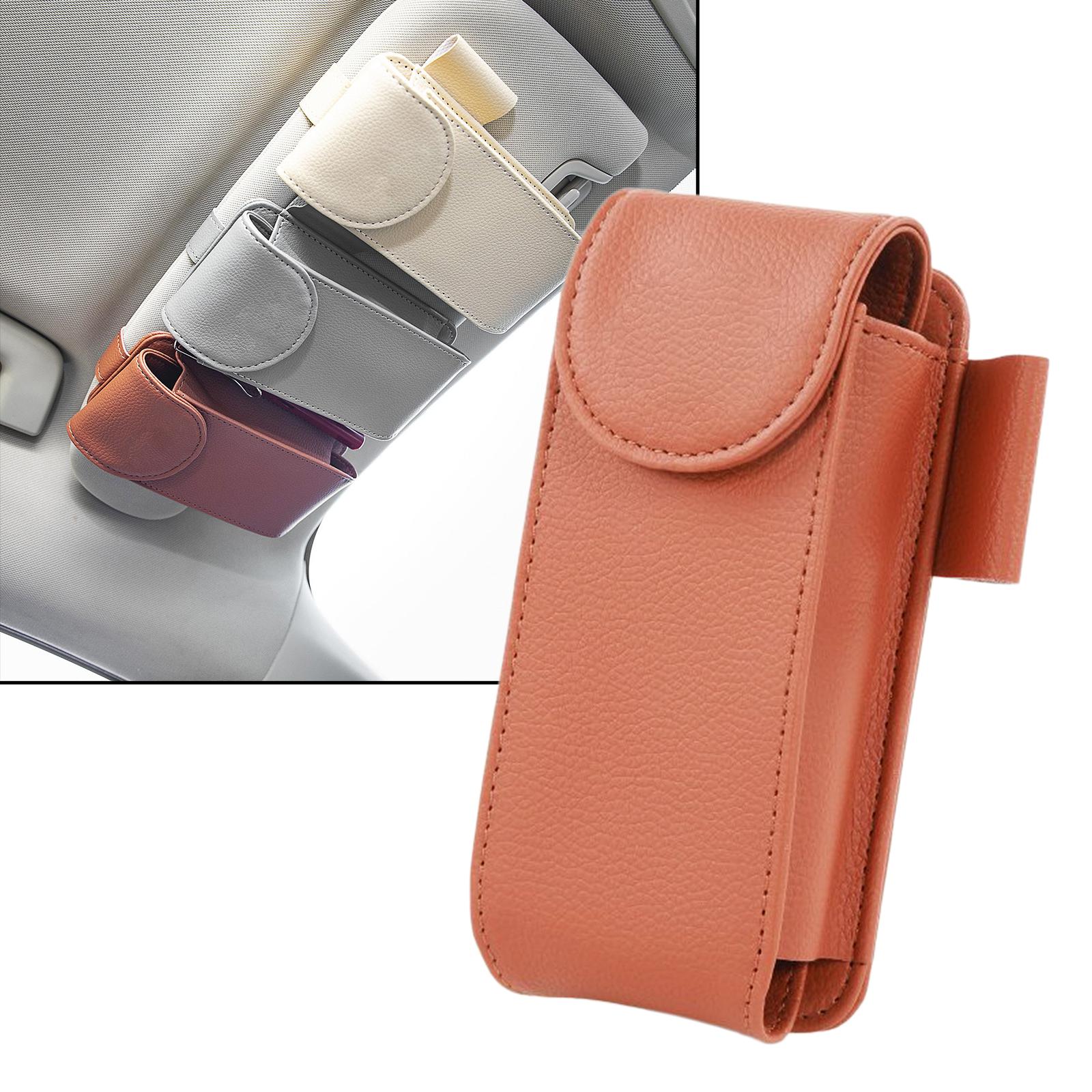 Sunglasses Holders for Car Sun Visor Universal for Automobile Truck SUV Brown