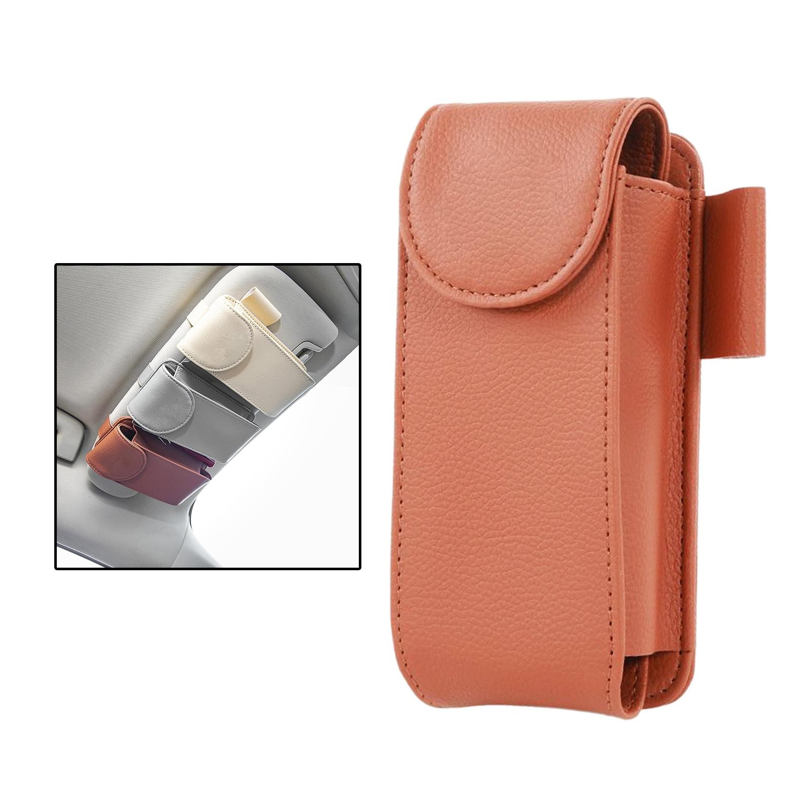 Sunglasses Holders for Car Sun Visor Universal for Automobile Truck SUV Brown
