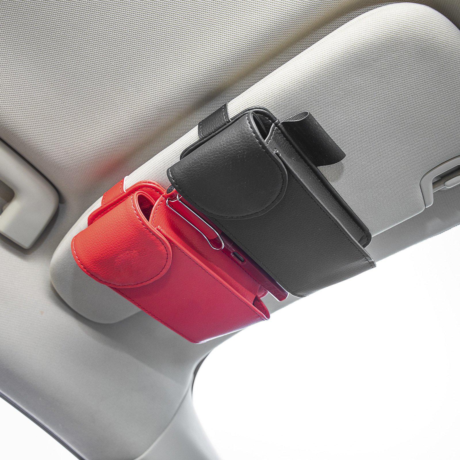 Sunglasses Holders for Car Sun Visor Universal for Automobile Truck SUV Red