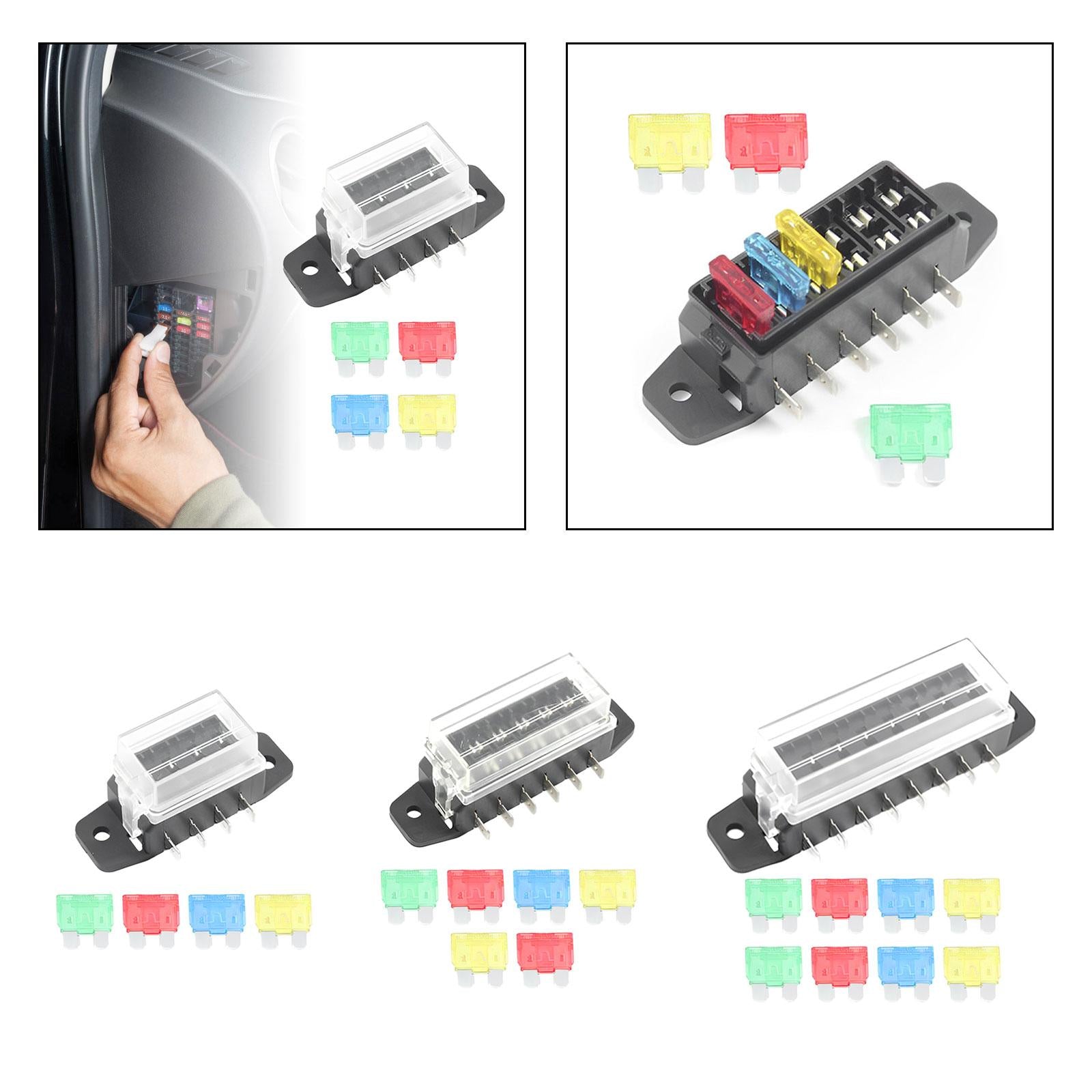 Car Auto Standard Blade Fuse Board Box Convenient Assemble Transparent Cover 4 Way Blade