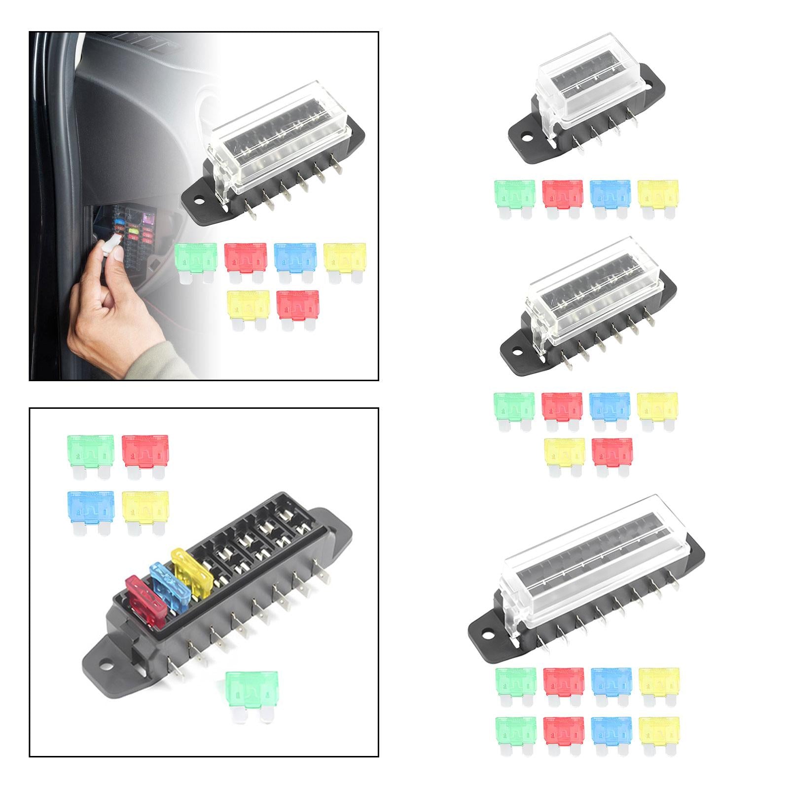 Car Auto Standard Blade Fuse Board Box Convenient Assemble Transparent Cover 4 Way Blade