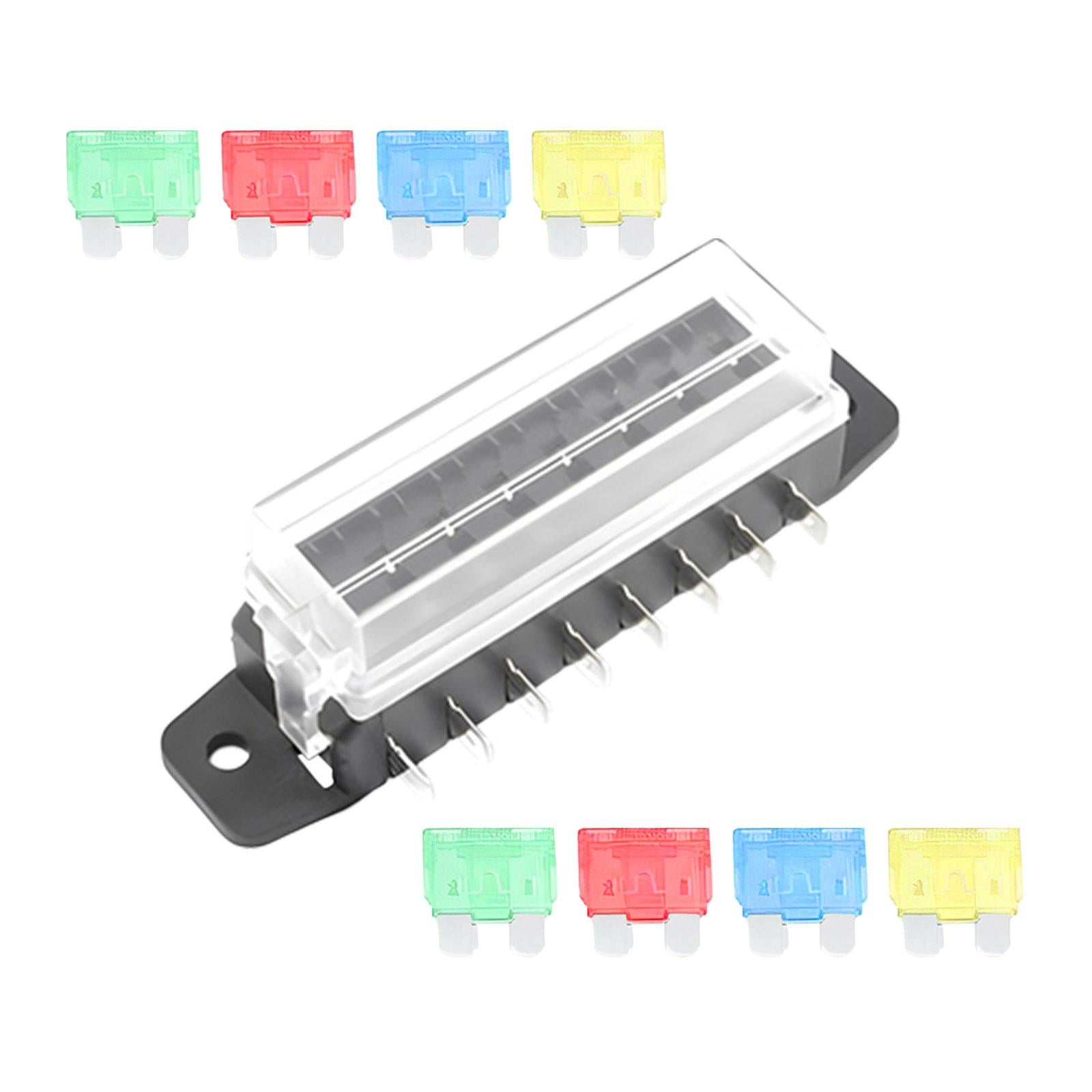Car Auto Standard Blade Fuse Board Box Convenient Assemble Transparent Cover 8 Way Blade