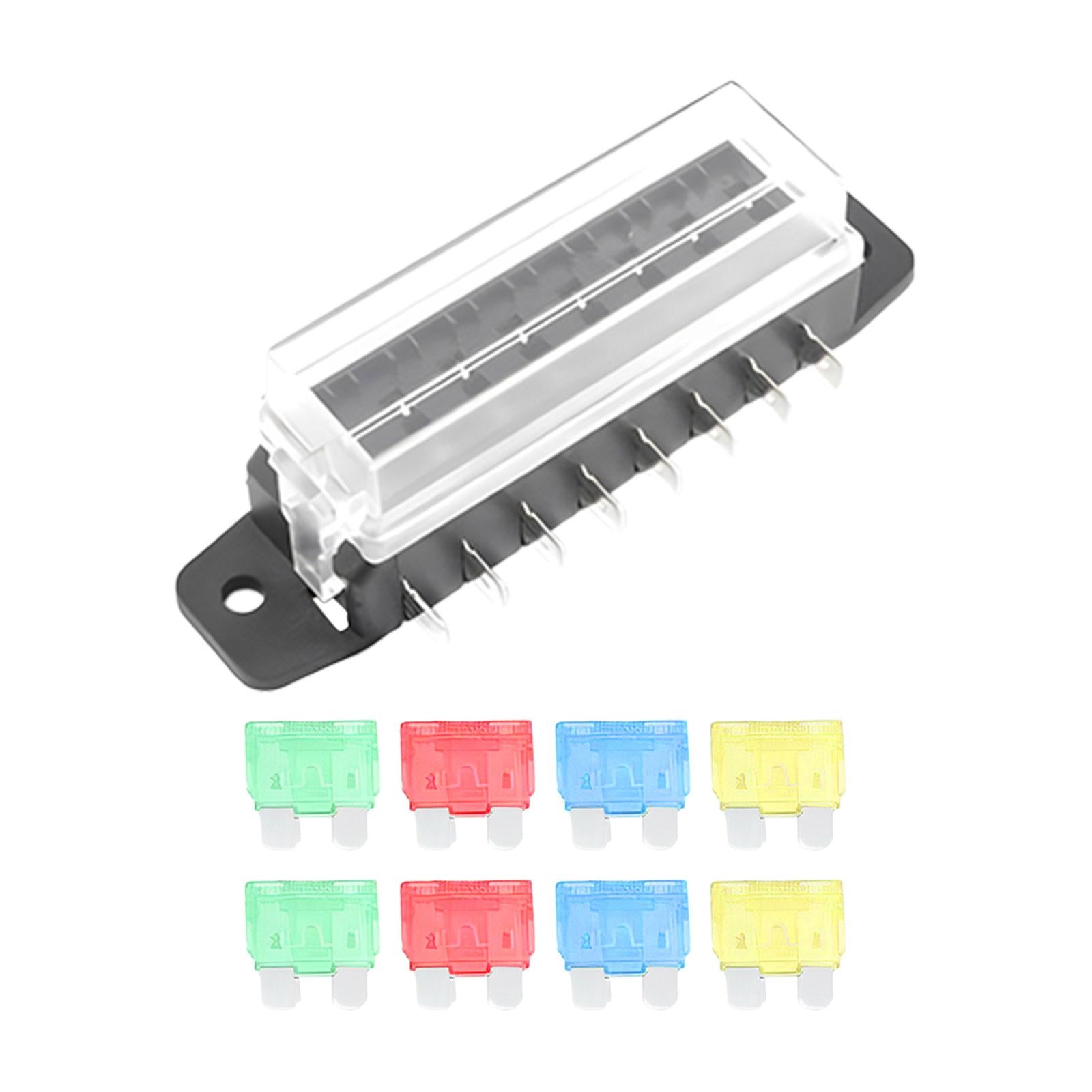 Car Auto Standard Blade Fuse Board Box Convenient Assemble Transparent Cover 8 Way Blade