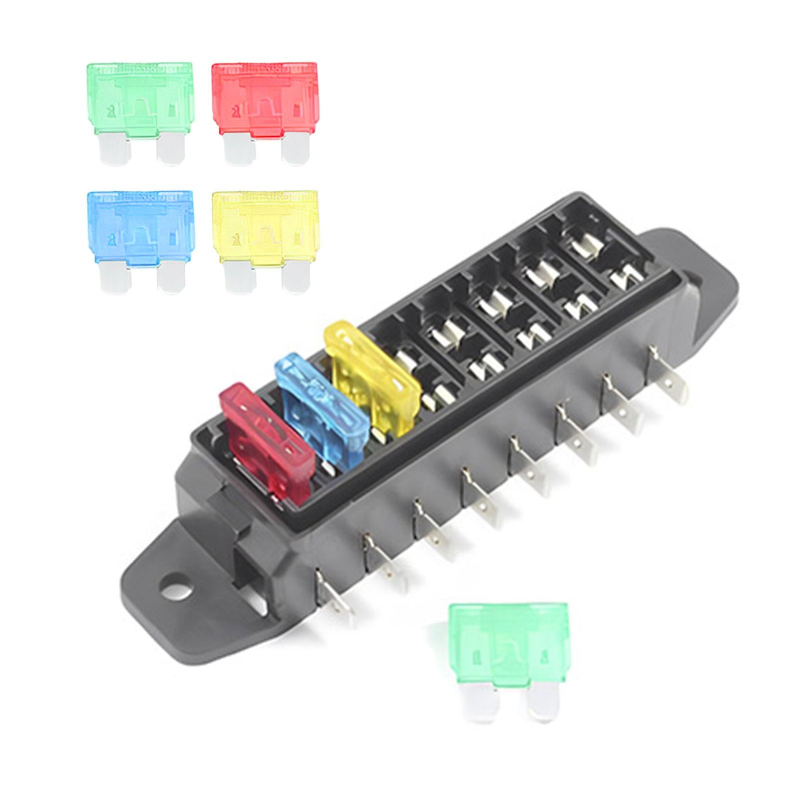 Car Auto Standard Blade Fuse Board Box Convenient Assemble Transparent Cover 8 Way Blade