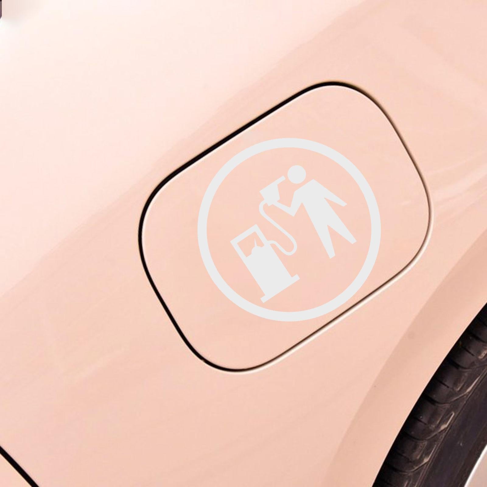 Funny Car Sticker Fuel Gage Cap Car Decal for Door Fuel Tank Cap Window white