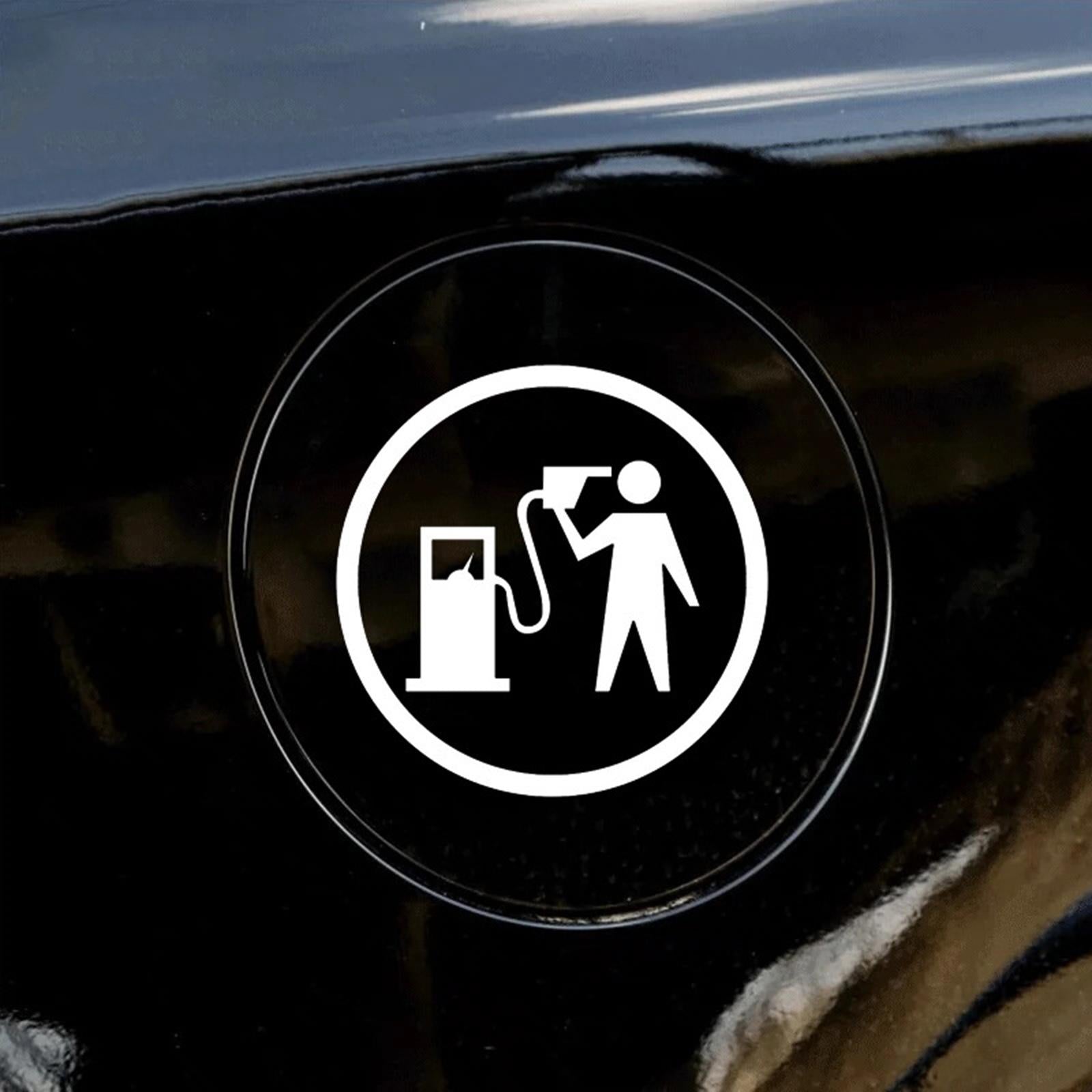 Funny Car Sticker Fuel Gage Cap Car Decal for Door Fuel Tank Cap Window white