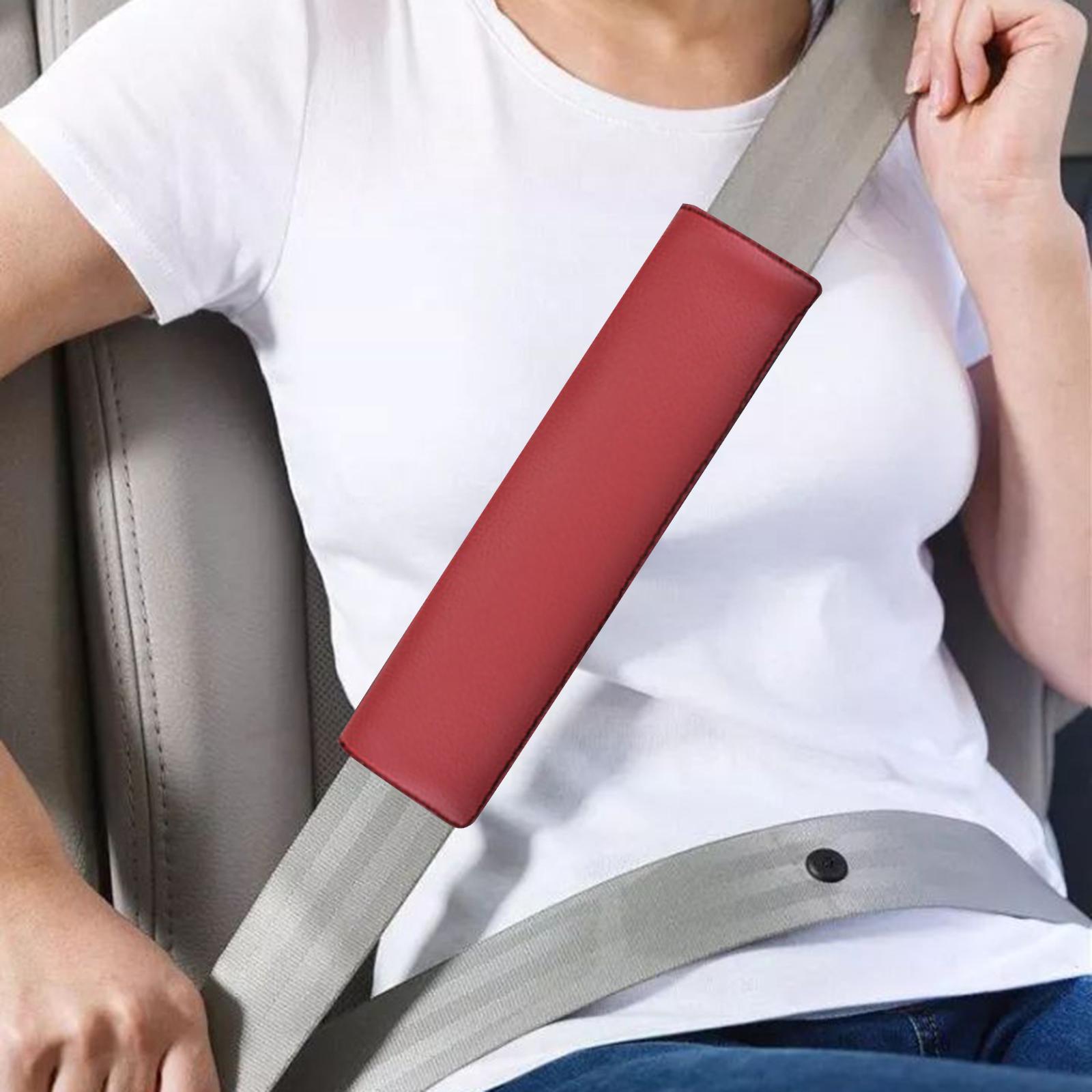 Car Seat Belt Cover Soft Seatbelt Shoulder Pad for SUV Truck Automotive Red