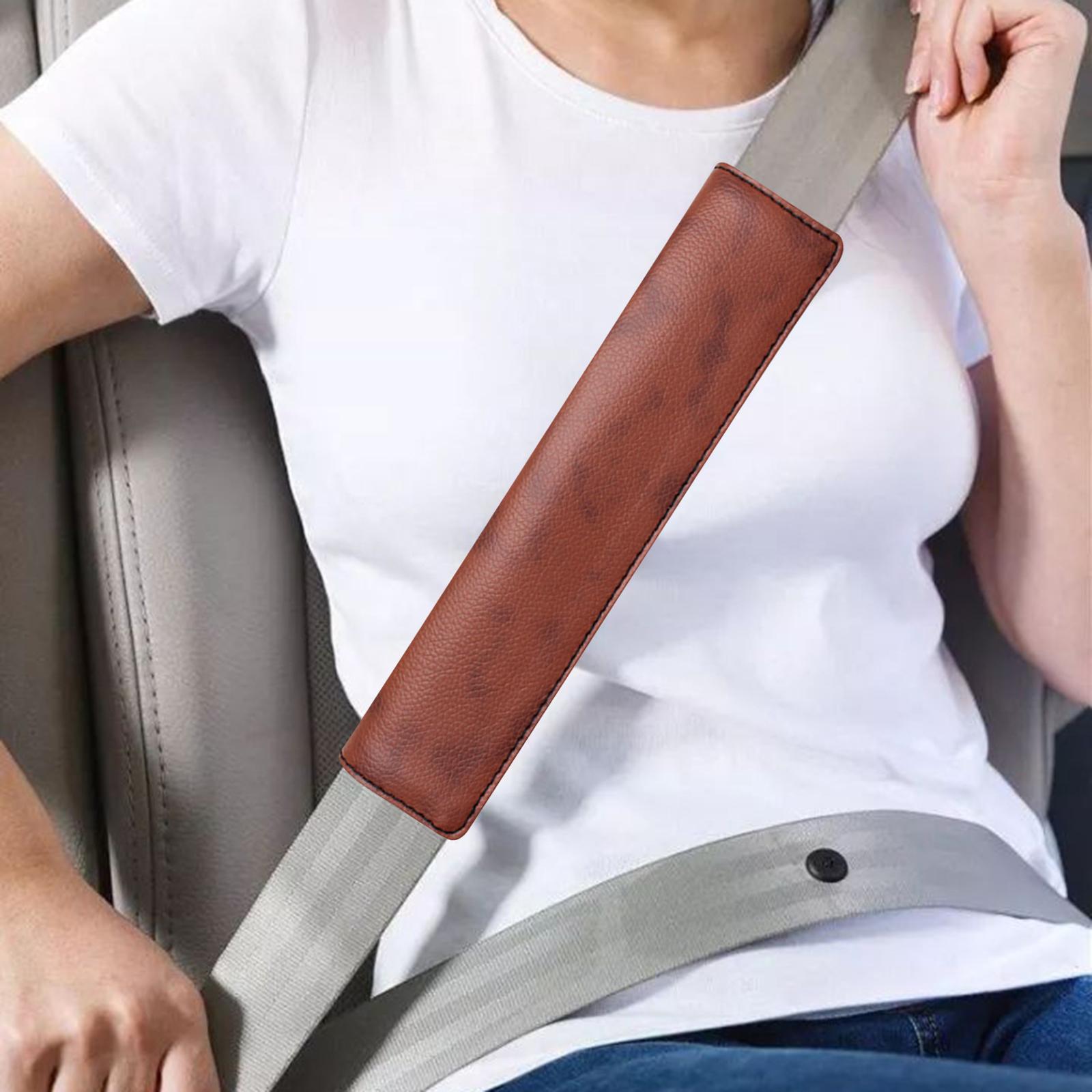 Car Seat Belt Cover Soft Seatbelt Shoulder Pad for SUV Truck Automotive light brown