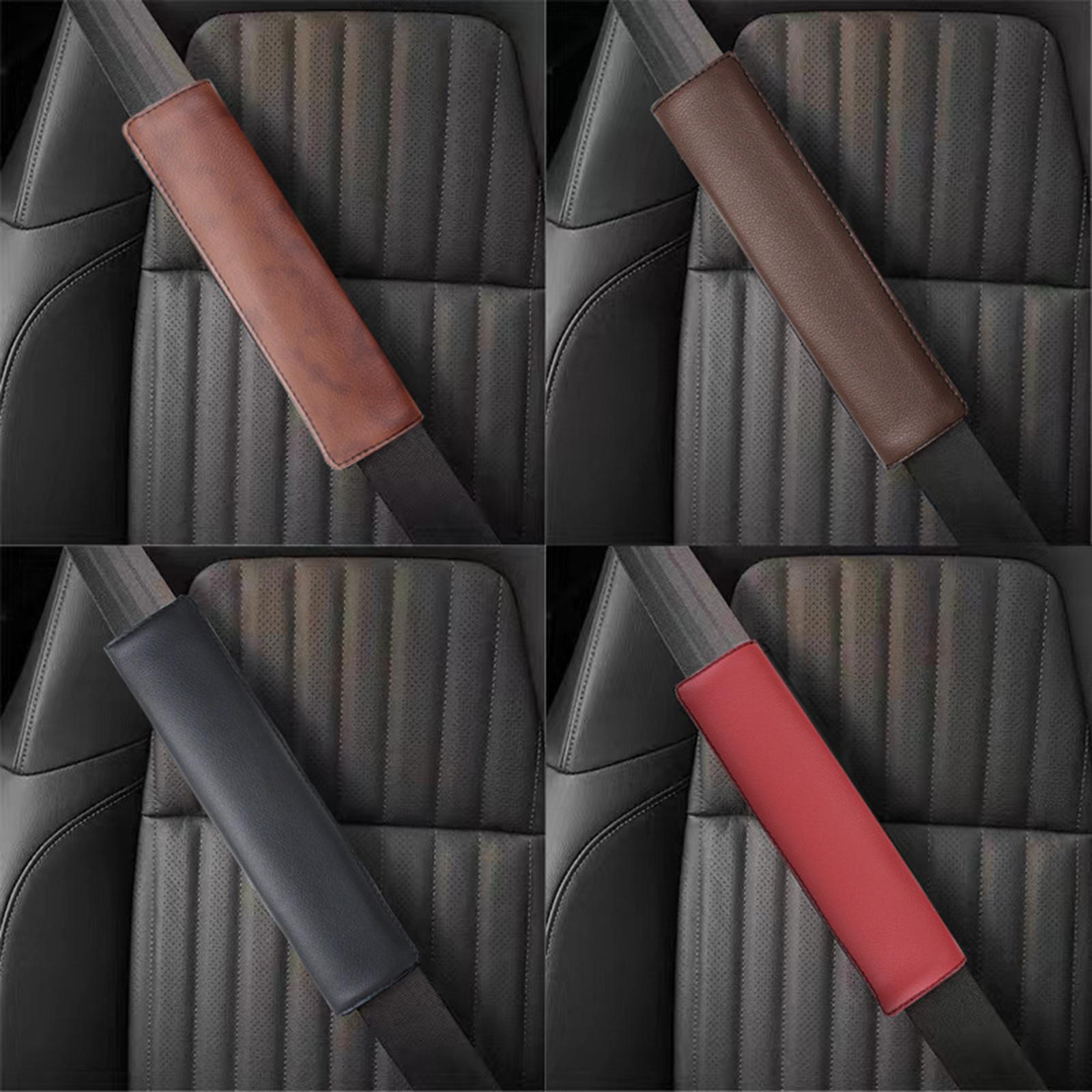 Car Seat Belt Cover Soft Seatbelt Shoulder Pad for SUV Truck Automotive Dark brown