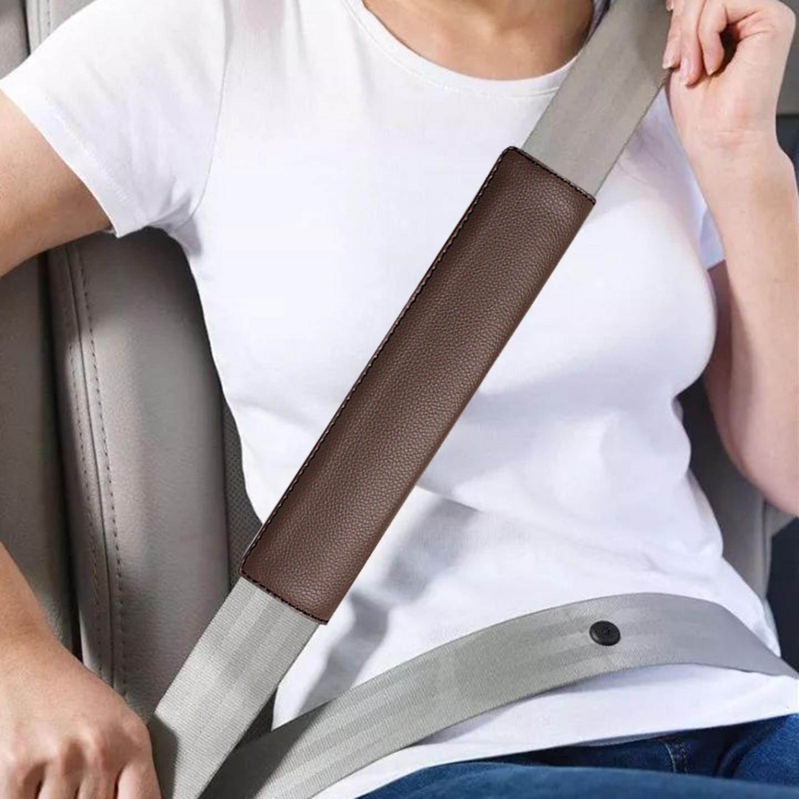 Car Seat Belt Cover Soft Seatbelt Shoulder Pad for SUV Truck Automotive Dark brown