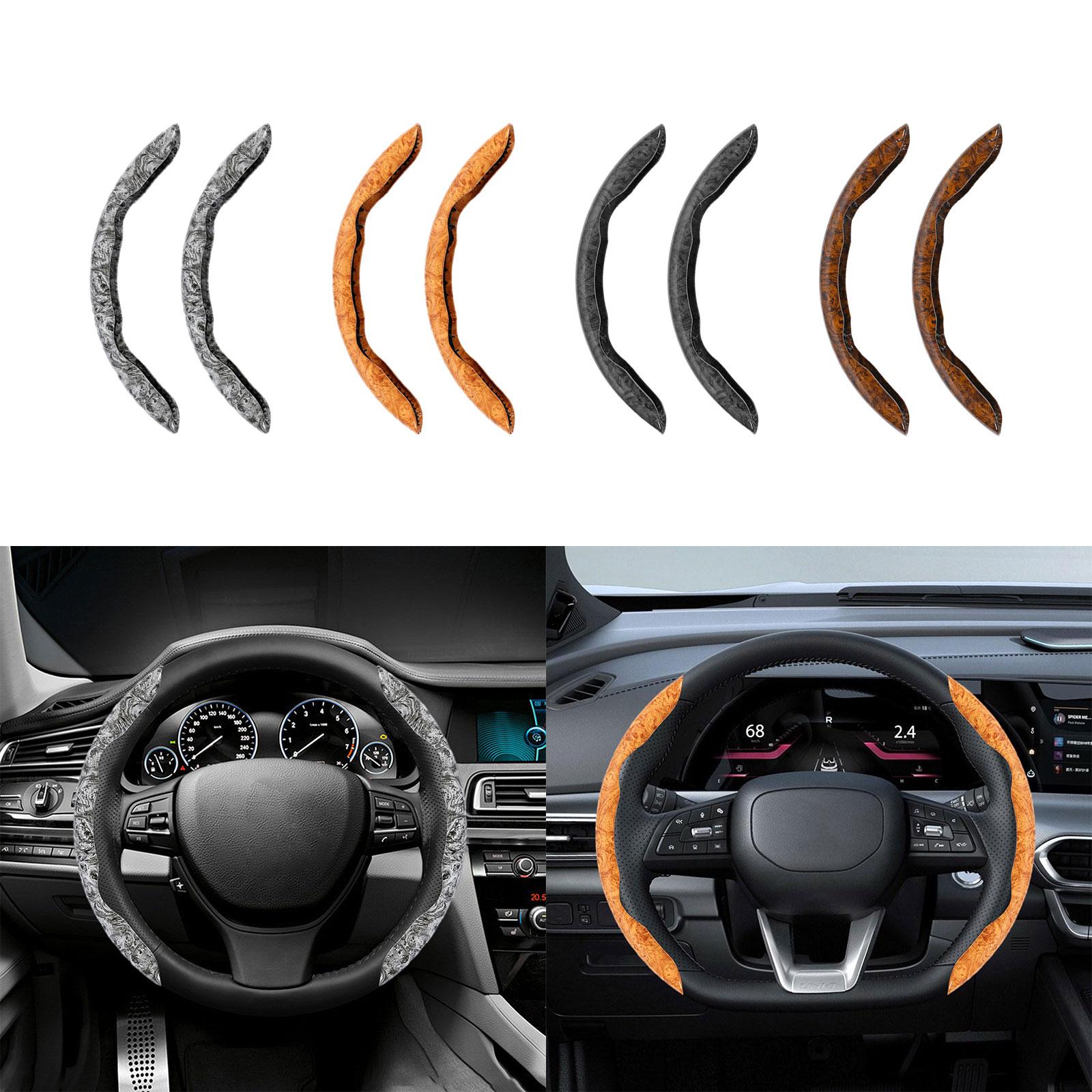 2 Pieces Car Steering Wheel Covers Durable Smooth Auto Interior Accessories gray