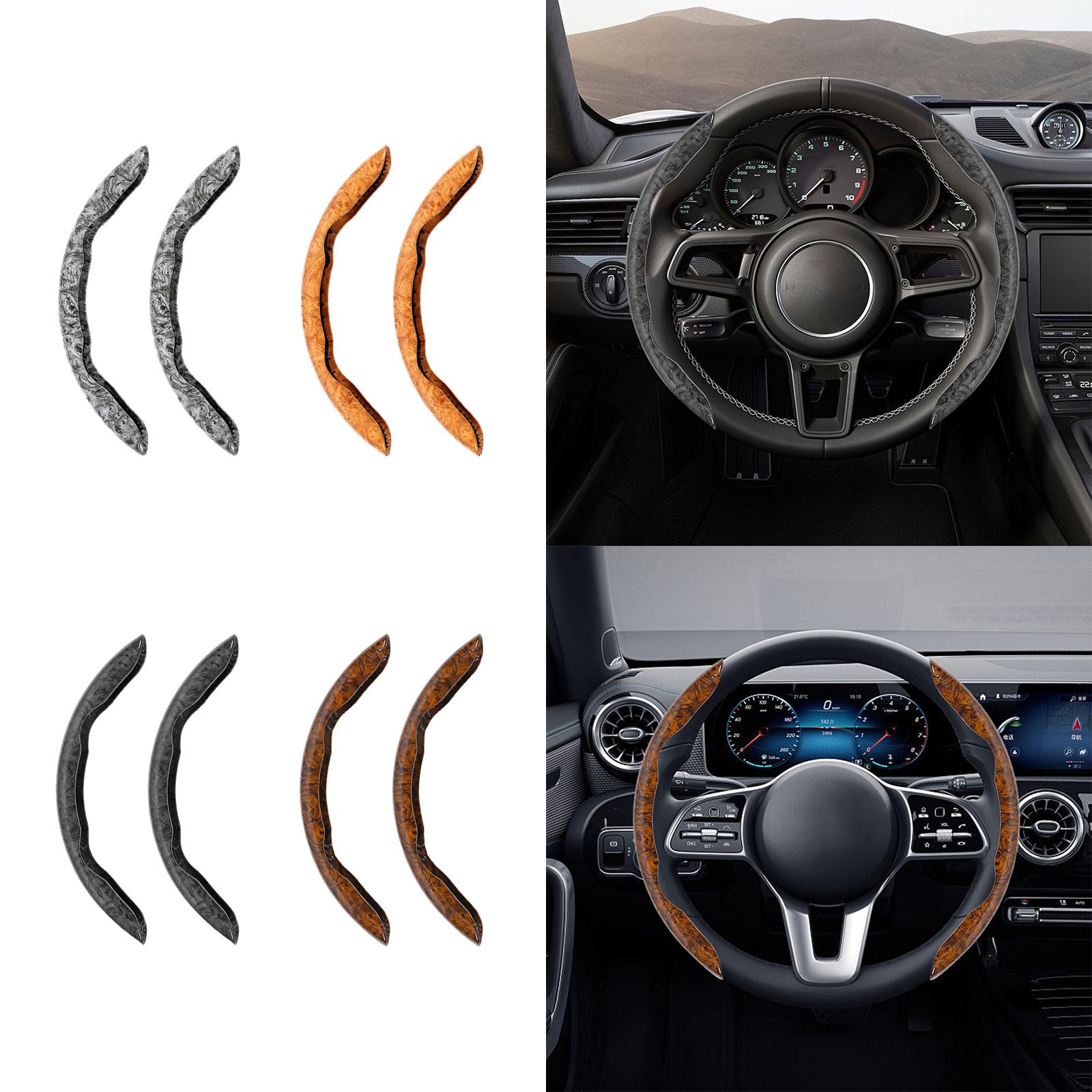 2 Pieces Car Steering Wheel Covers Durable Smooth Auto Interior Accessories gray