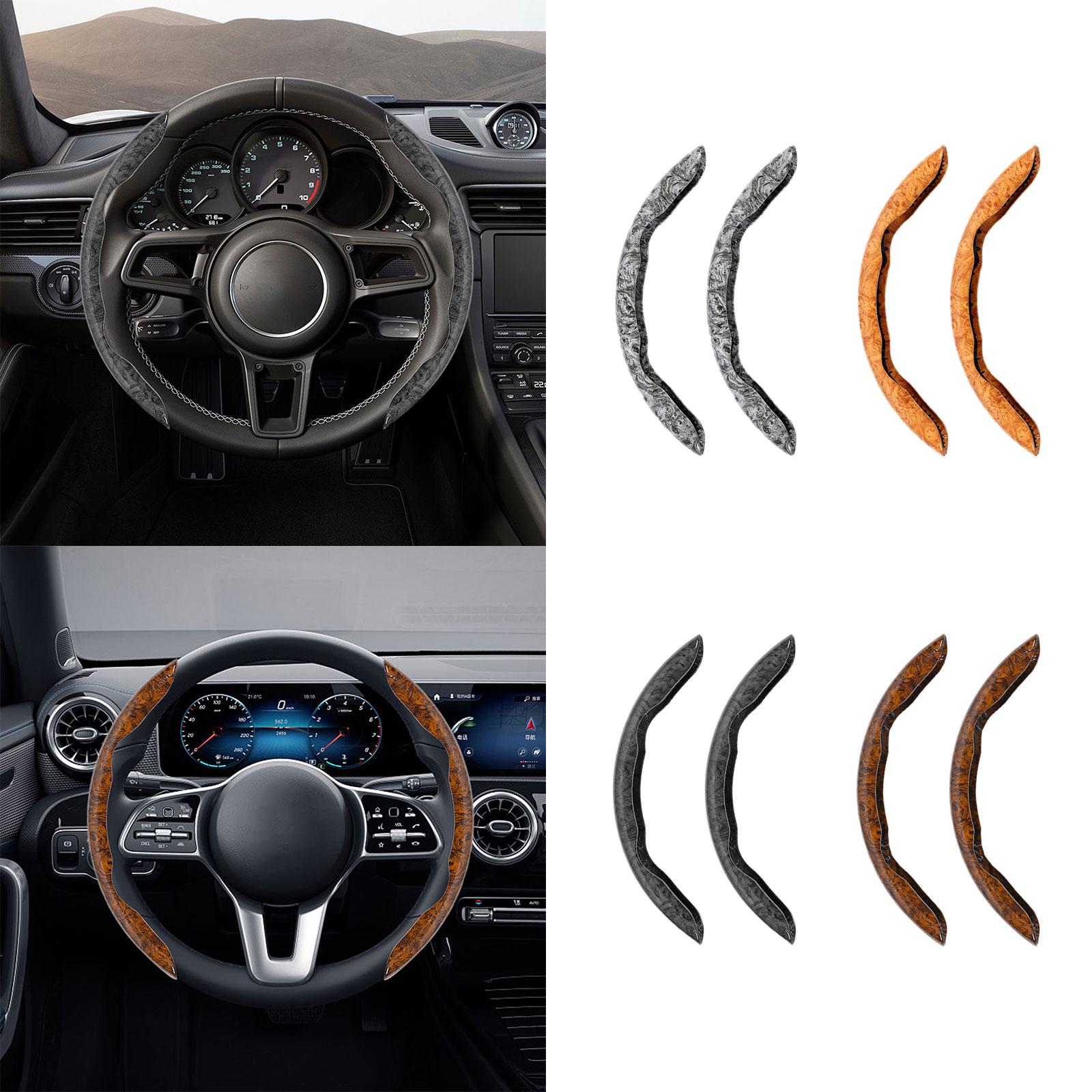 2 Pieces Car Steering Wheel Covers Durable Smooth Auto Interior Accessories gray