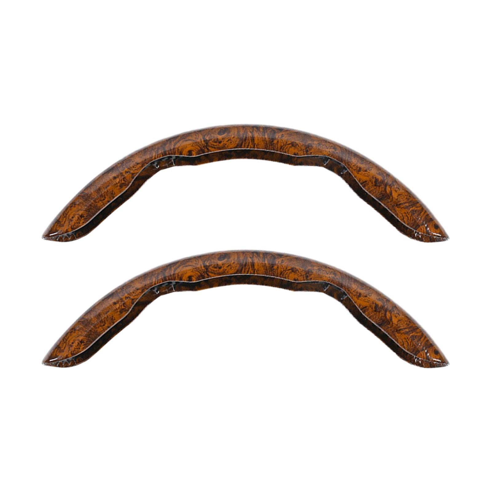 2 Pieces Car Steering Wheel Covers Durable Smooth Auto Interior Accessories brown