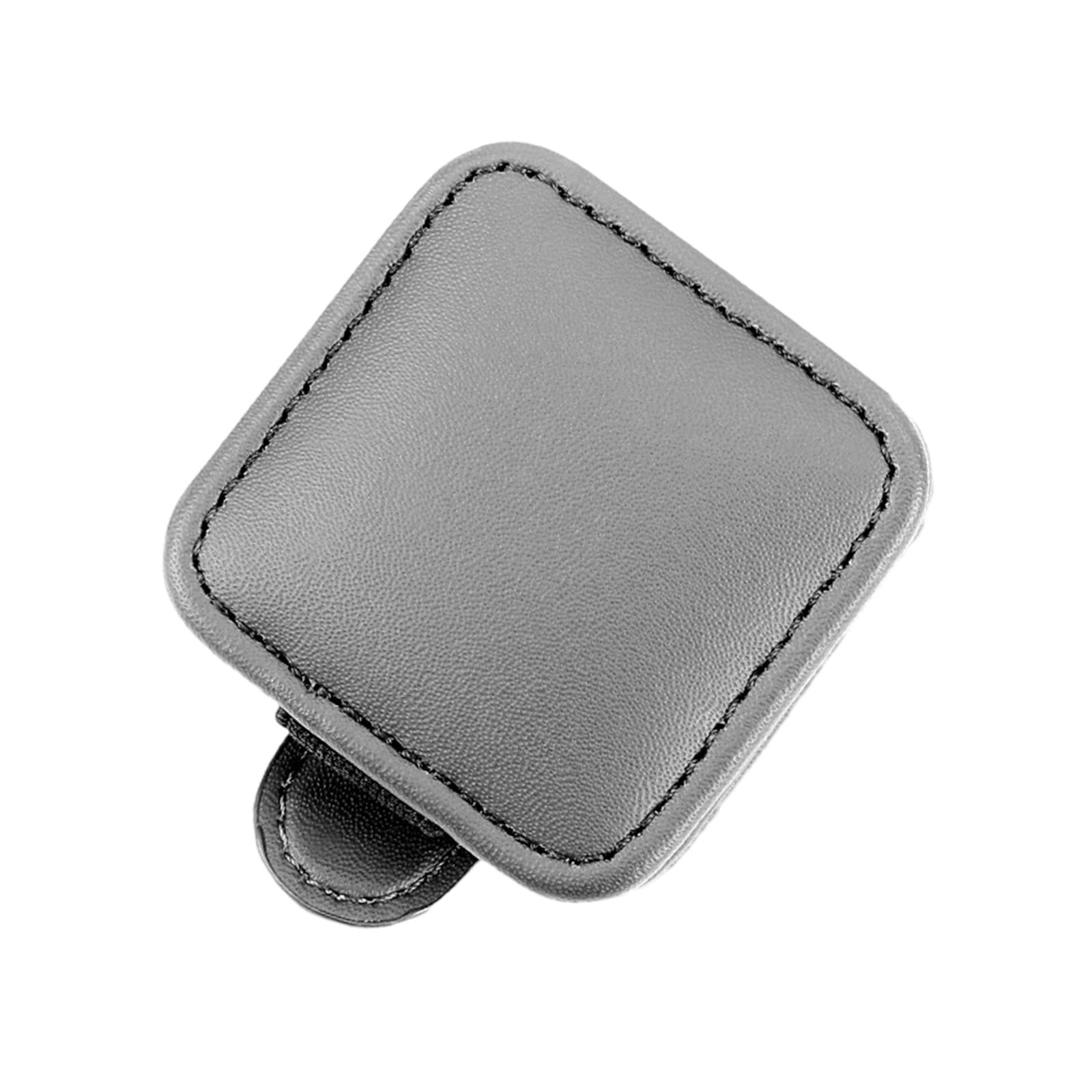 Sunglasses Holder for Car Sun Visor PU Leather for Automotive SUV Truck Gray