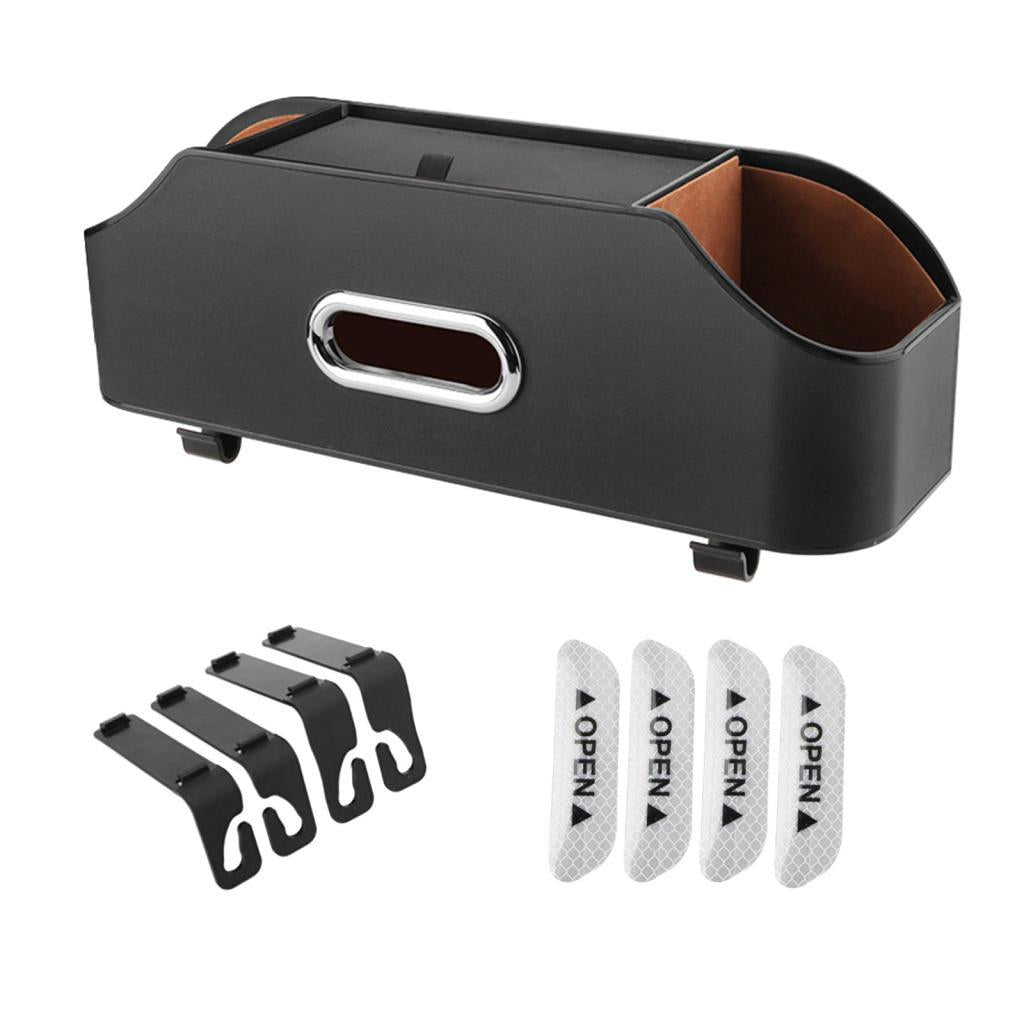 Car Headrest Organizer with 2 Drink Cup Holder for Travel Baby Toddlers Black