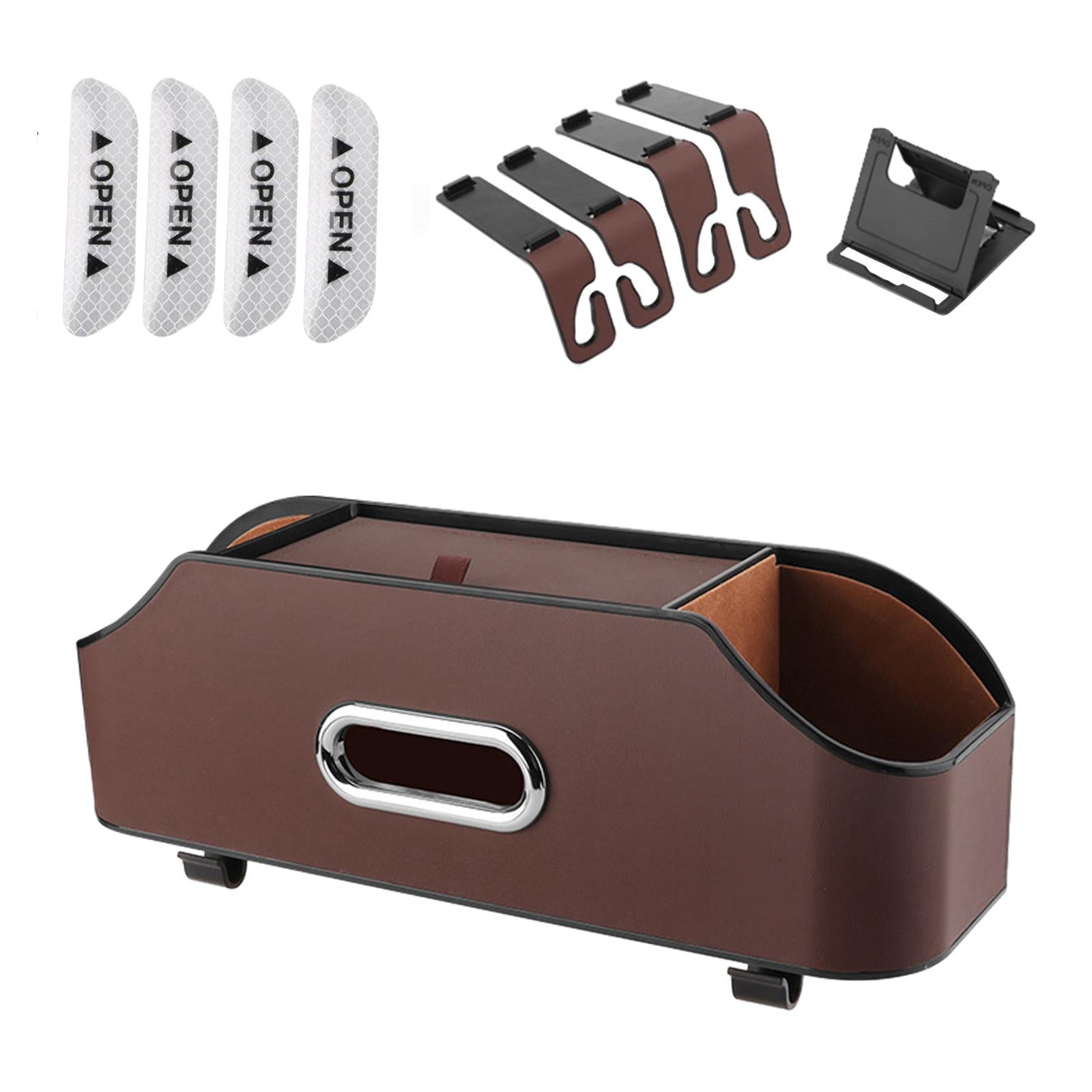 Car Headrest Organizer with 2 Drink Cup Holder for Travel Baby Toddlers Brown