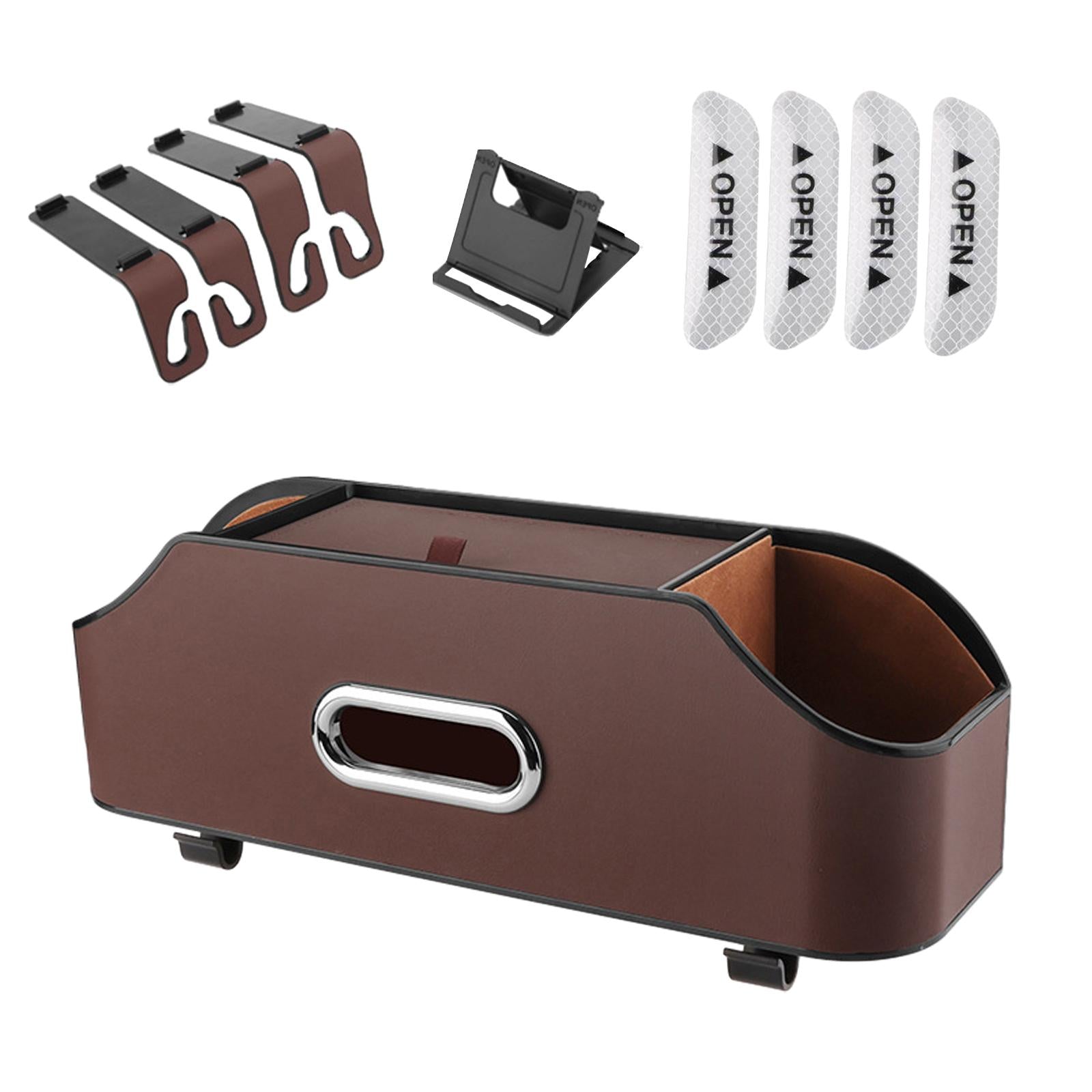 Car Headrest Organizer with 2 Drink Cup Holder for Travel Baby Toddlers Brown