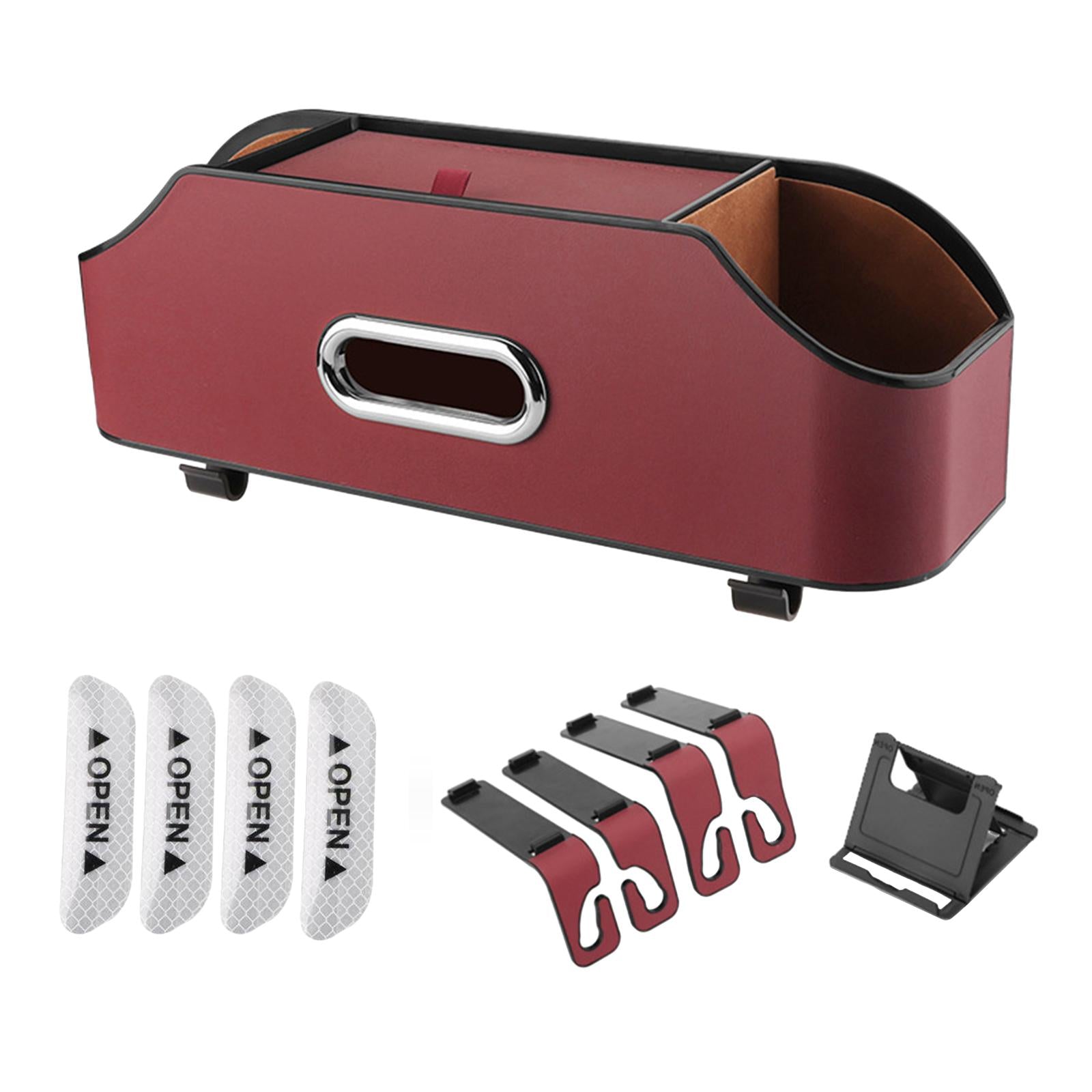 Car Headrest Organizer with 2 Drink Cup Holder for Travel Baby Toddlers Red