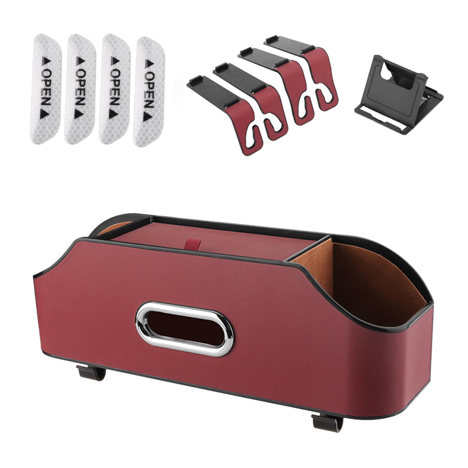 Car Headrest Organizer with 2 Drink Cup Holder for Travel Baby Toddlers Red