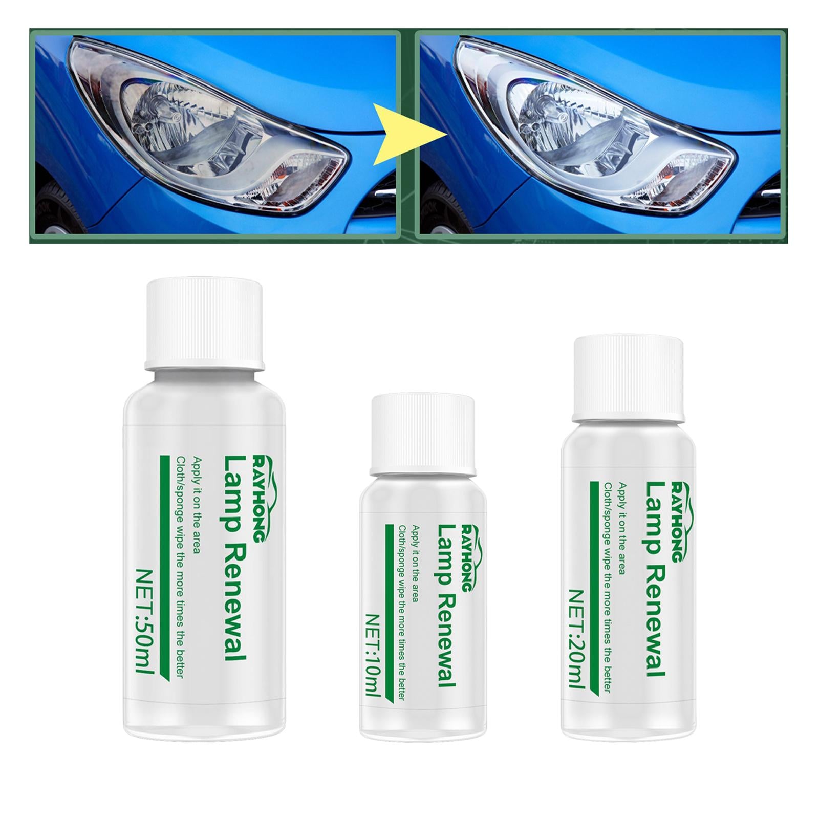2xHeadlight Polisher Restorer for Lights Car Windows Brake Lights 50ml