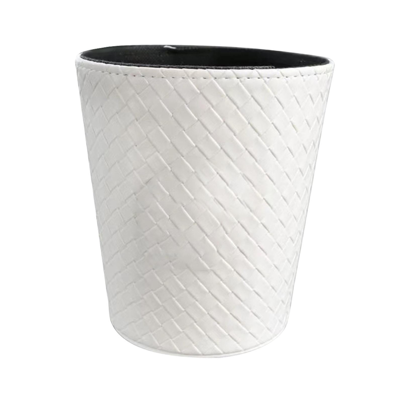 Car Trash Can Multipurpose Portable Waterproof Universal Leakproof Trash Bin White