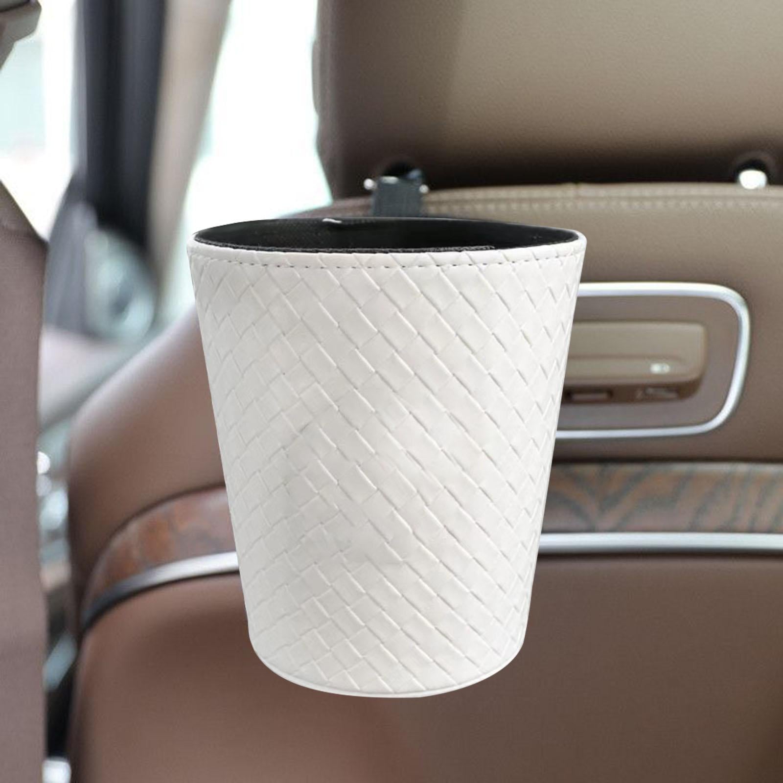 Car Trash Can Multipurpose Portable Waterproof Universal Leakproof Trash Bin White