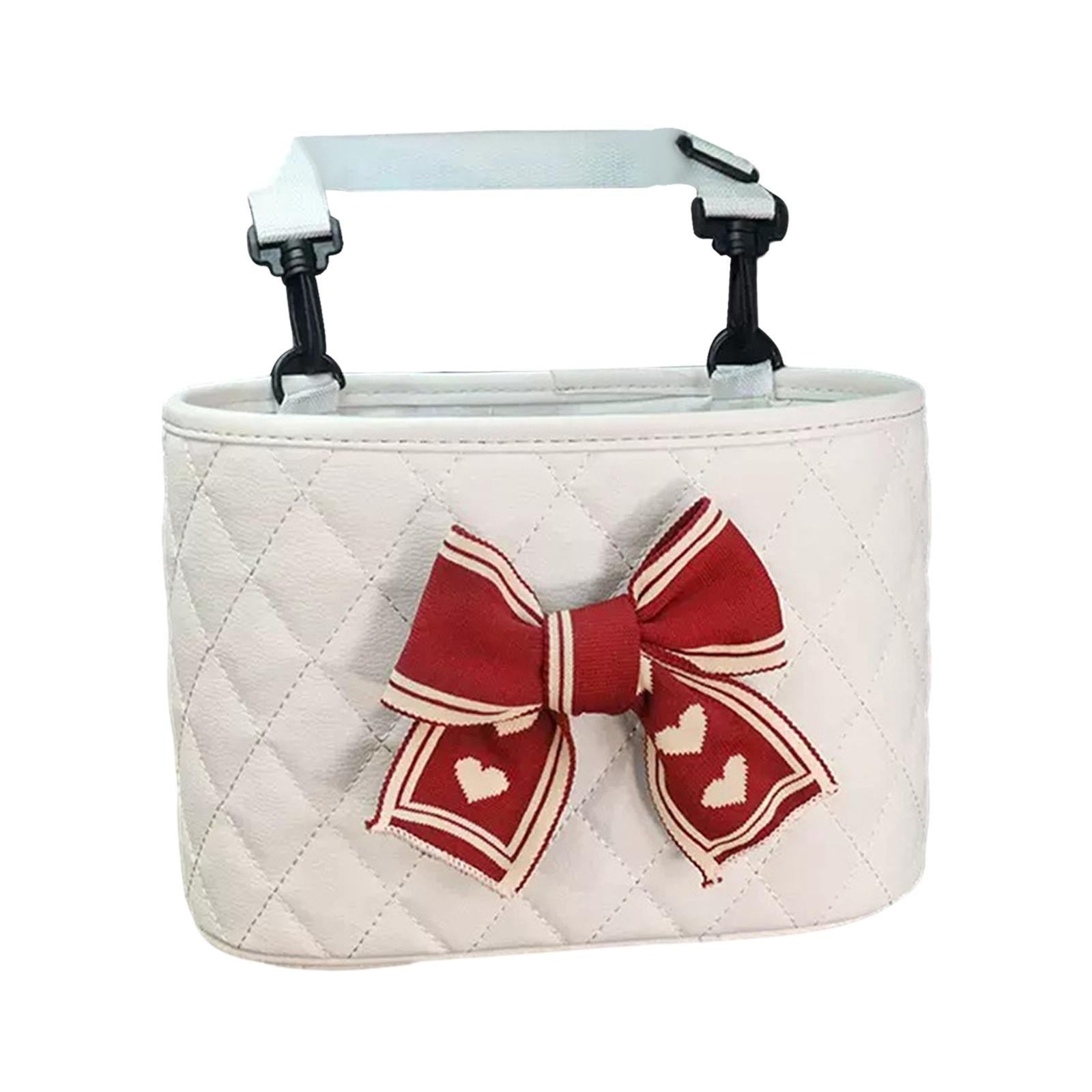 Car Backseat Organizer Waterproof for Water Cup Drink Cup Purse Storage White Red