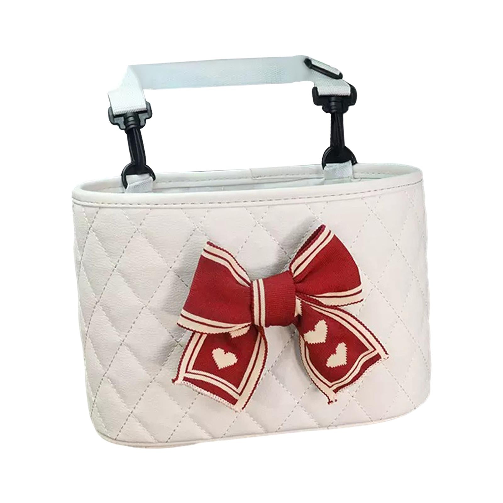 Car Backseat Organizer Waterproof for Water Cup Drink Cup Purse Storage White Red