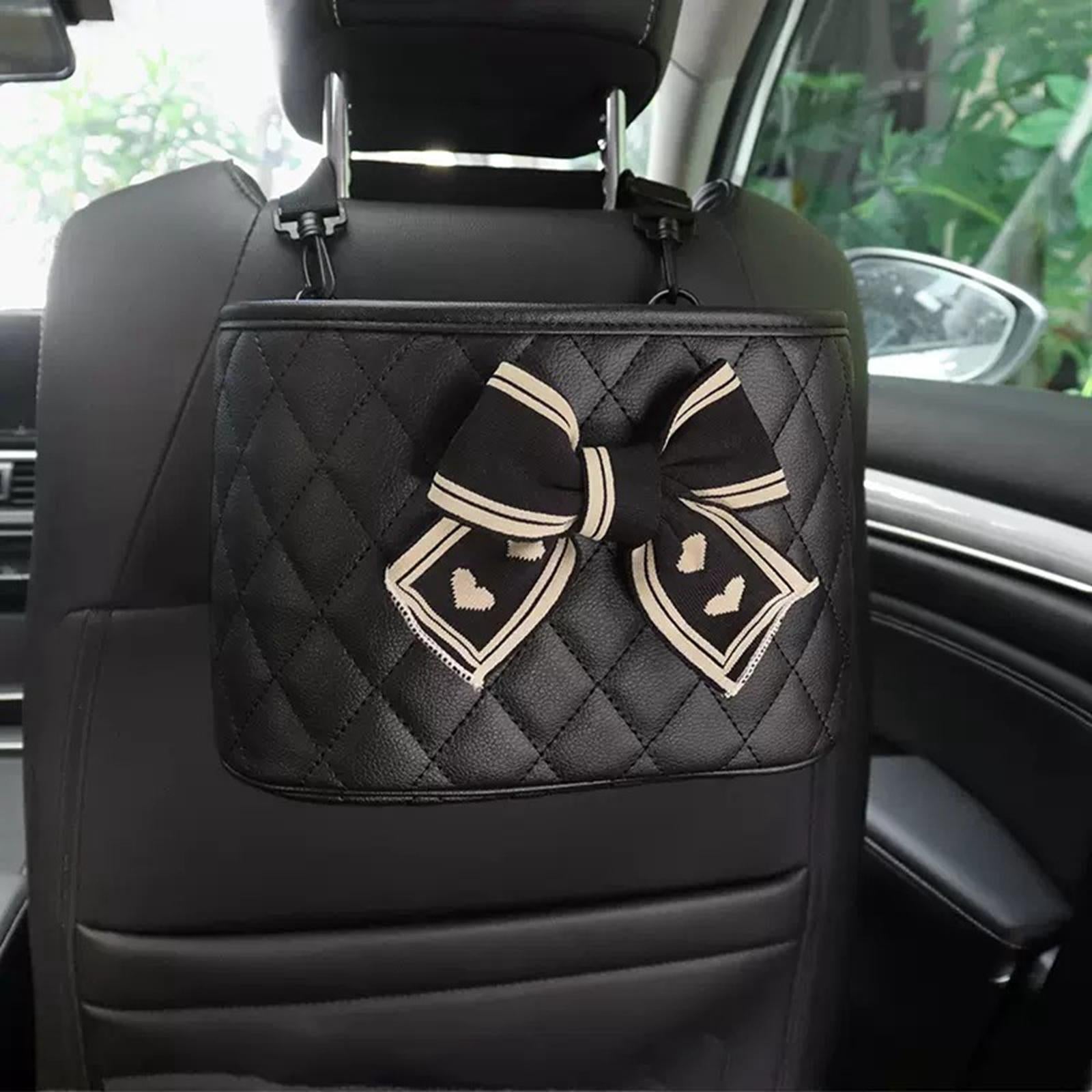 Car Backseat Organizer Waterproof for Water Cup Drink Cup Purse Storage Black