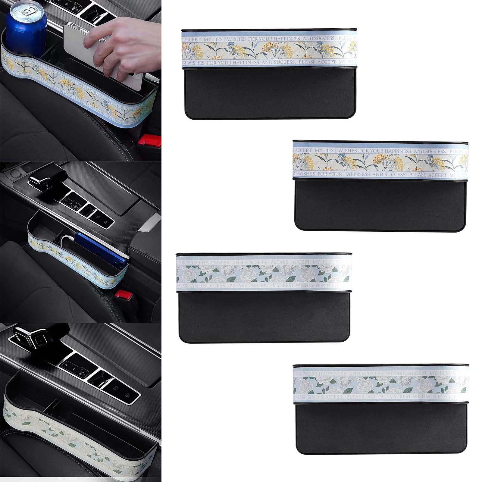 Car Front Seat Slit Storage Box with Bottle Organizer Durable Multifunctional Driver Seat