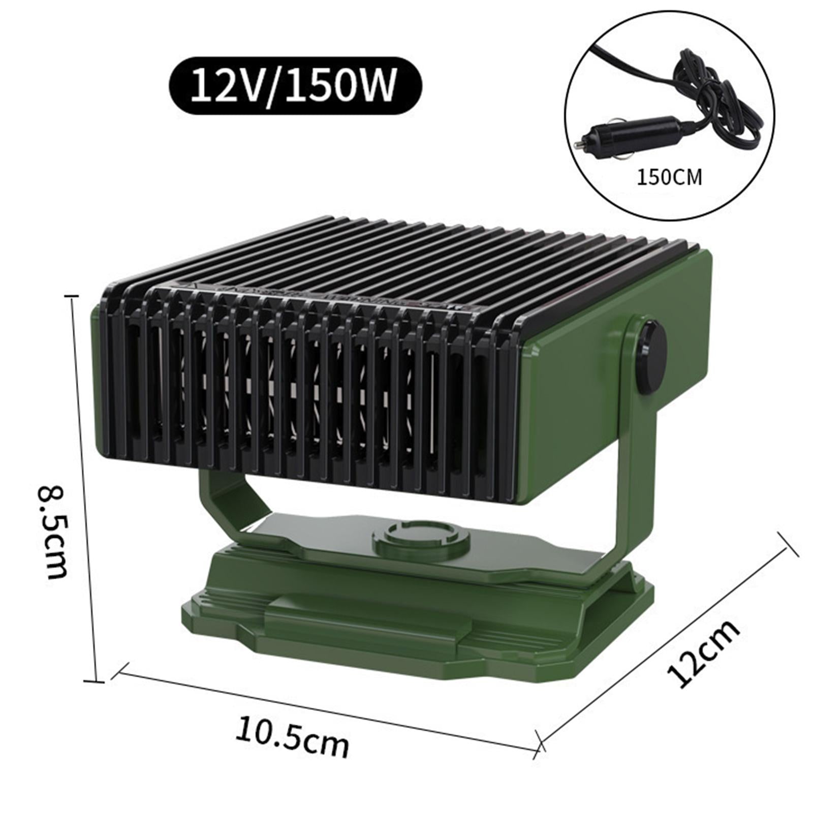 Car Heater Quick Heating 12V 150W Auto Heating Fan for Vehicles Boat RV Green