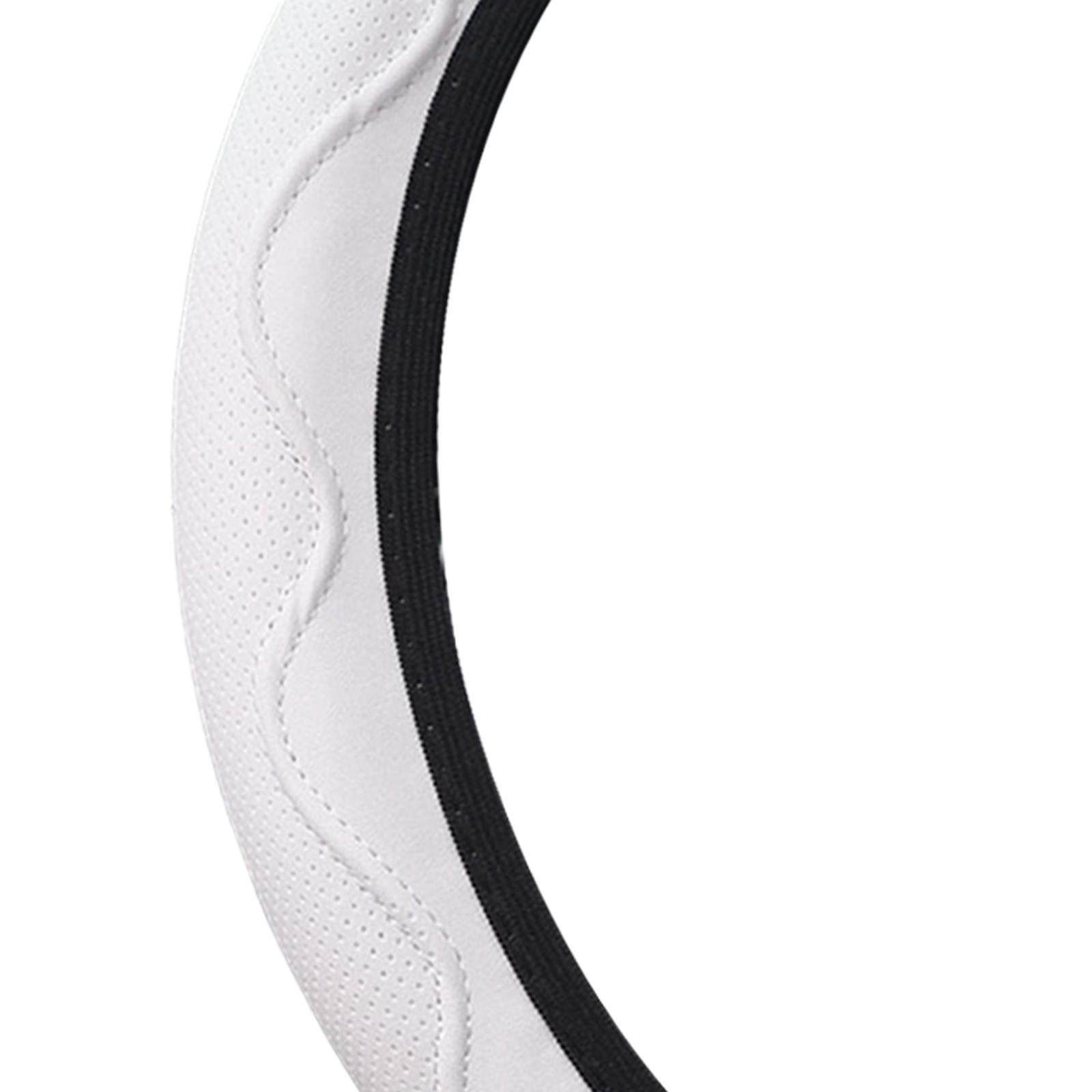 Car Steering Wheel Cover Comfortable to Grip Stylish for Women Men Universal White
