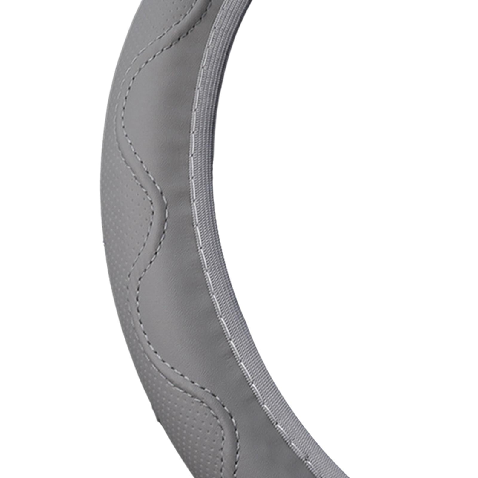 Car Steering Wheel Cover Comfortable to Grip Stylish for Women Men Universal Gray
