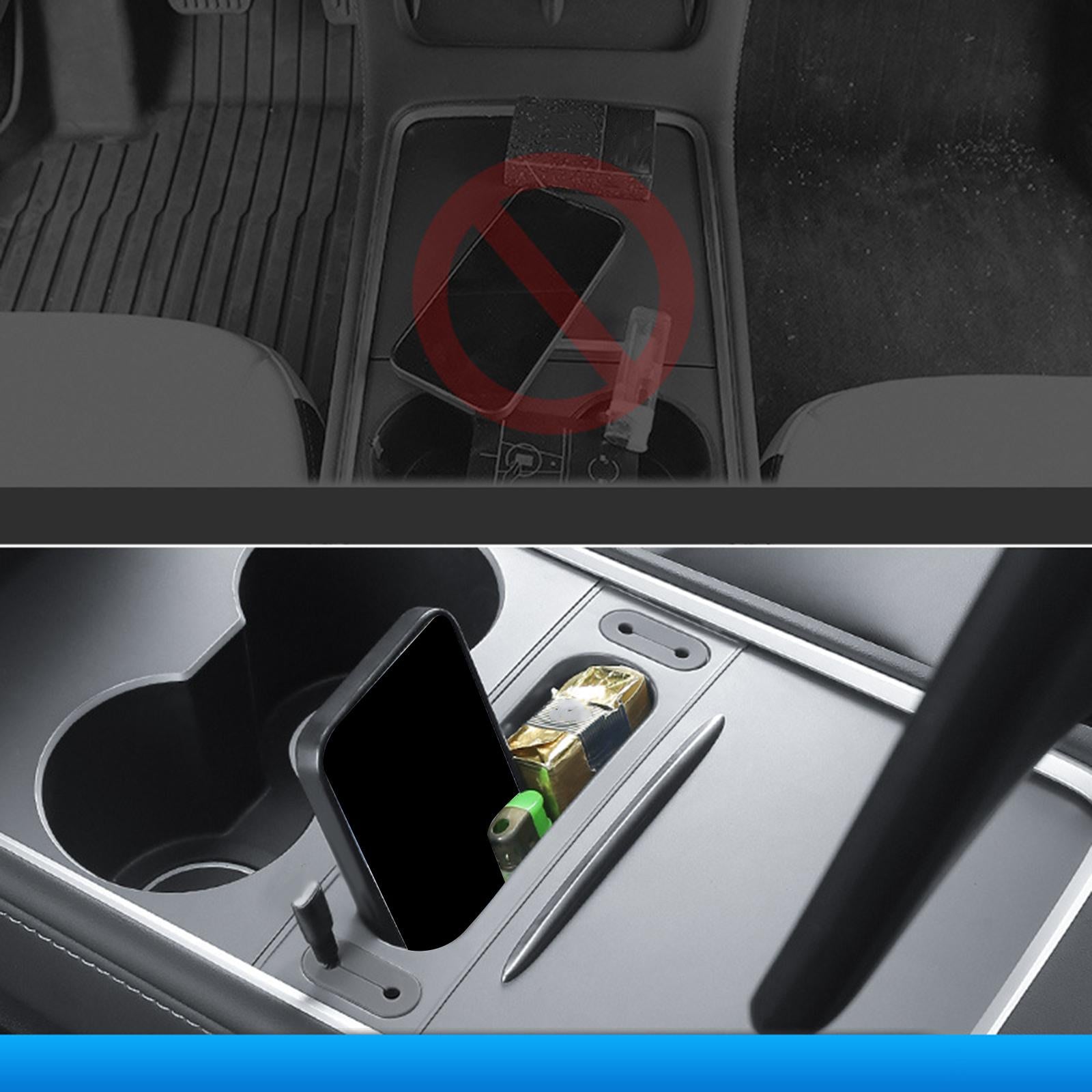 Center Console Phone Storage Slot Box for Tesla Model 3 Model Y Durable