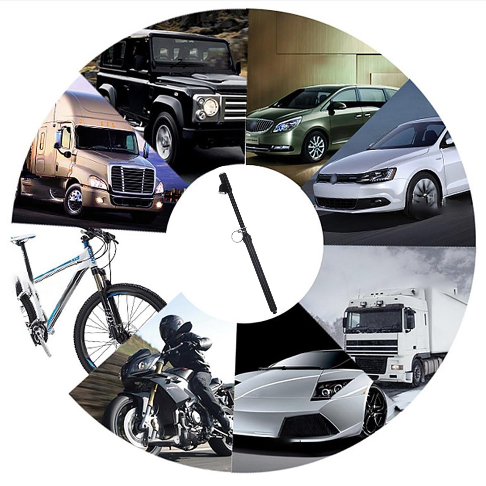 Dual Head Tire Pressure Gauge Metal Air Pressure Gauge for Bicycles Van Black