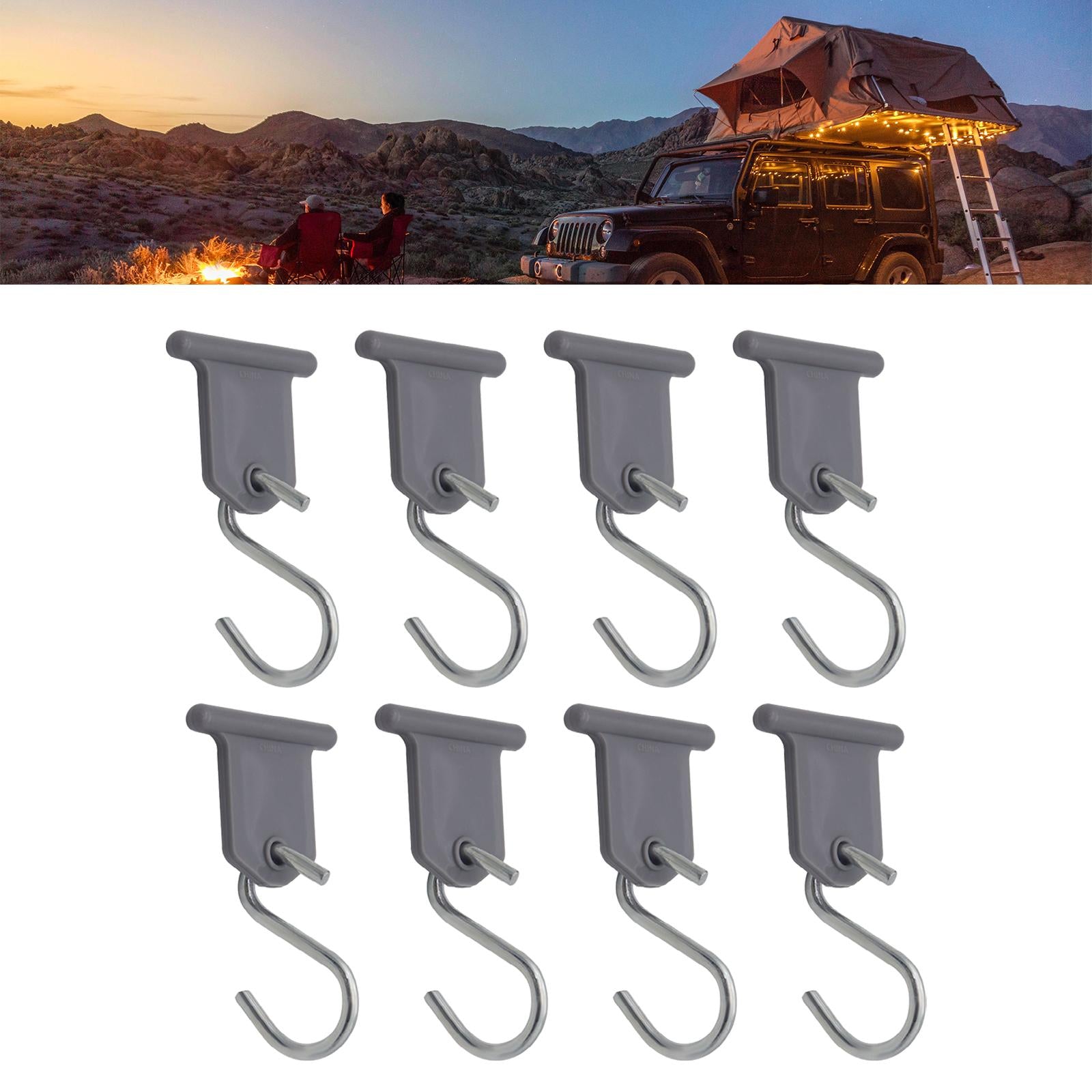 8x S Shaped Hooks Hangers Backpacking Wreaths Indoor Outdoor RV Awning Hooks