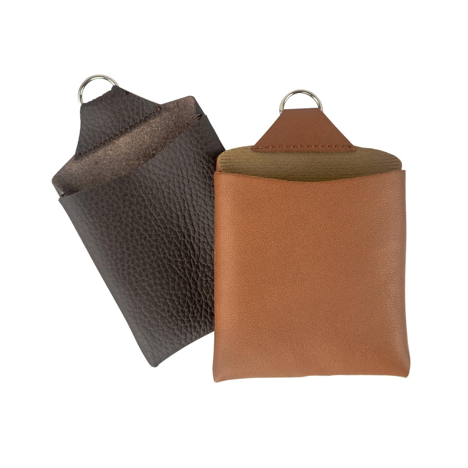 Car Air Vent Organizer Practical PU Leather for Small Items Keys Phones brown