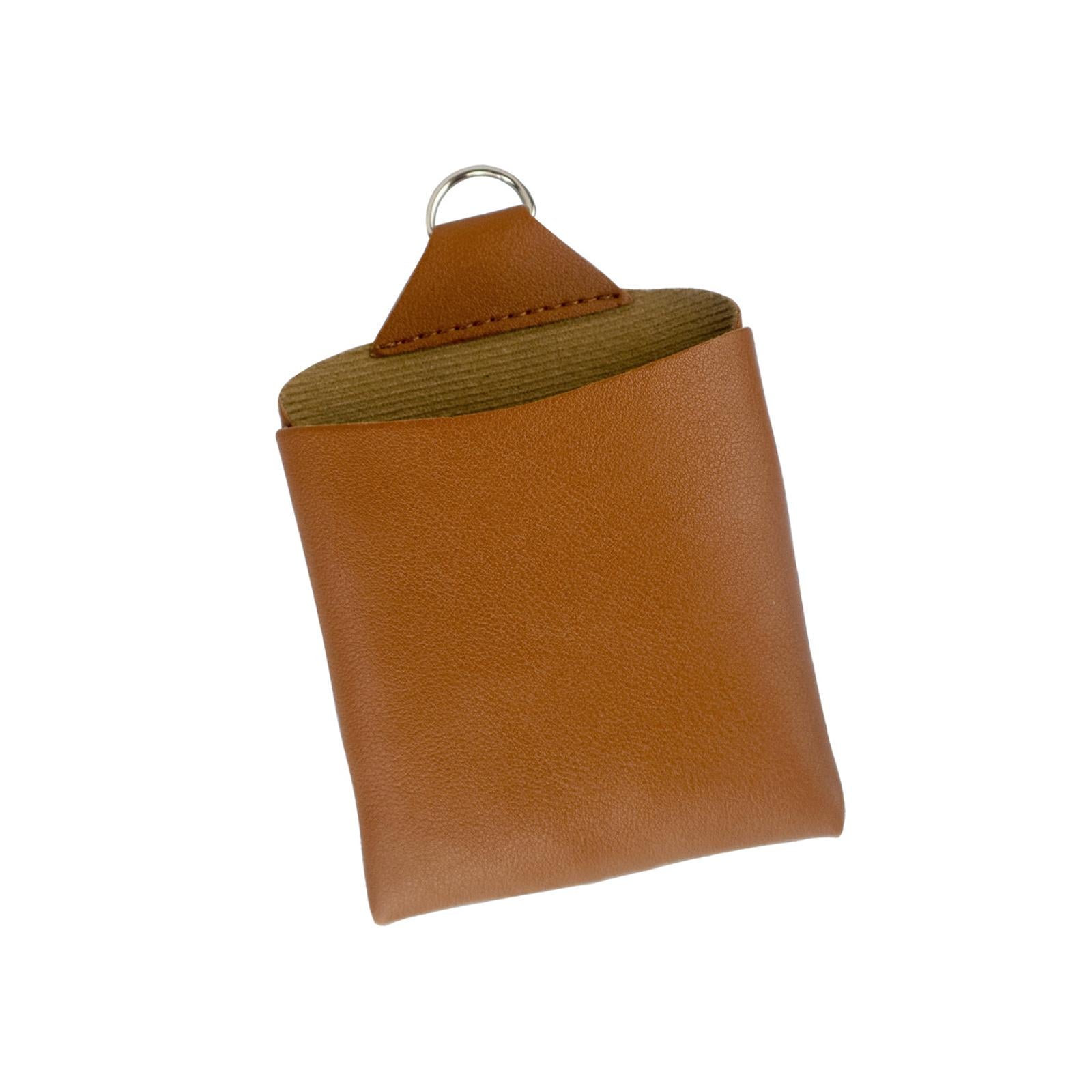 Car Air Vent Organizer Practical PU Leather for Small Items Keys Phones brown