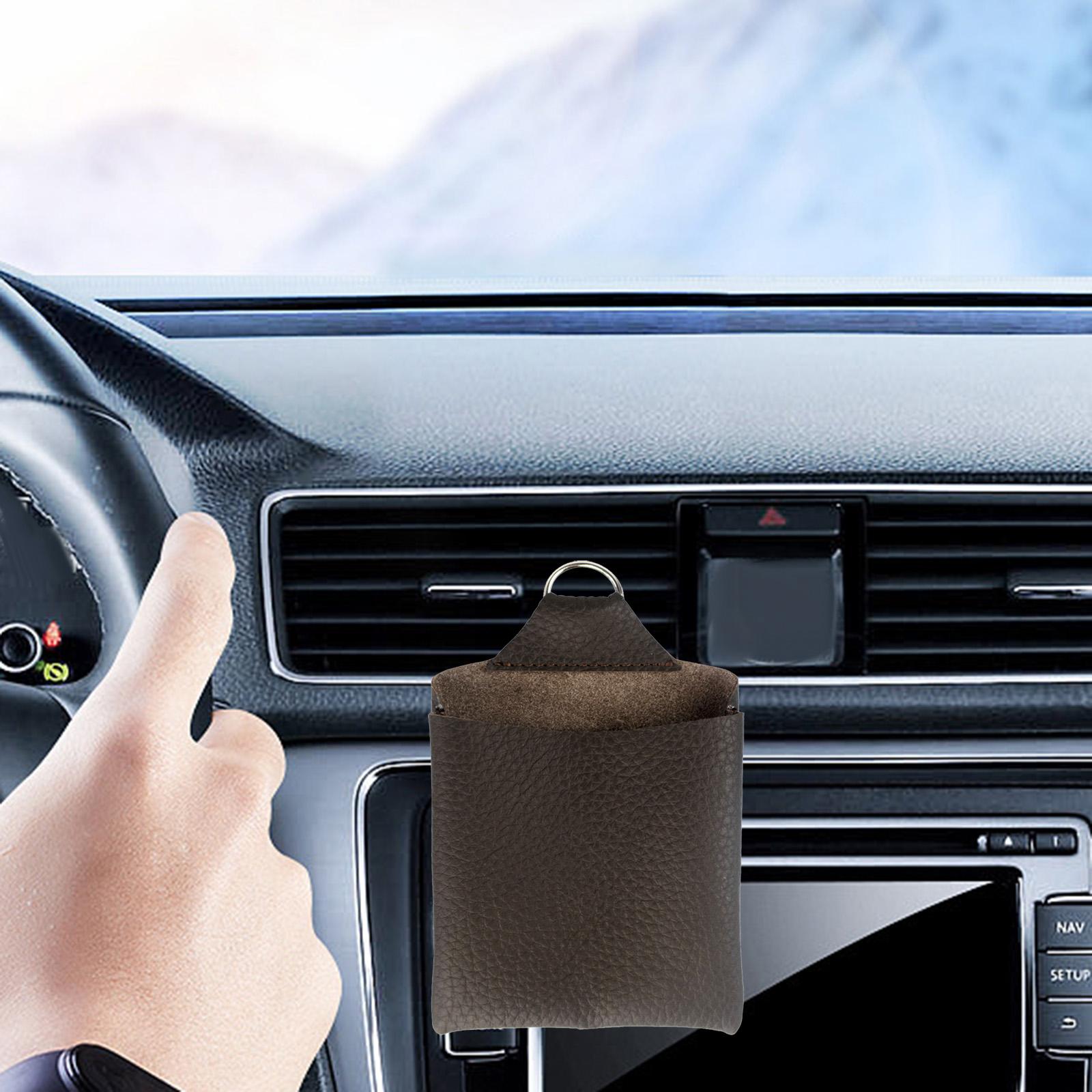 Car Air Vent Organizer Practical PU Leather for Small Items Keys Phones coffee